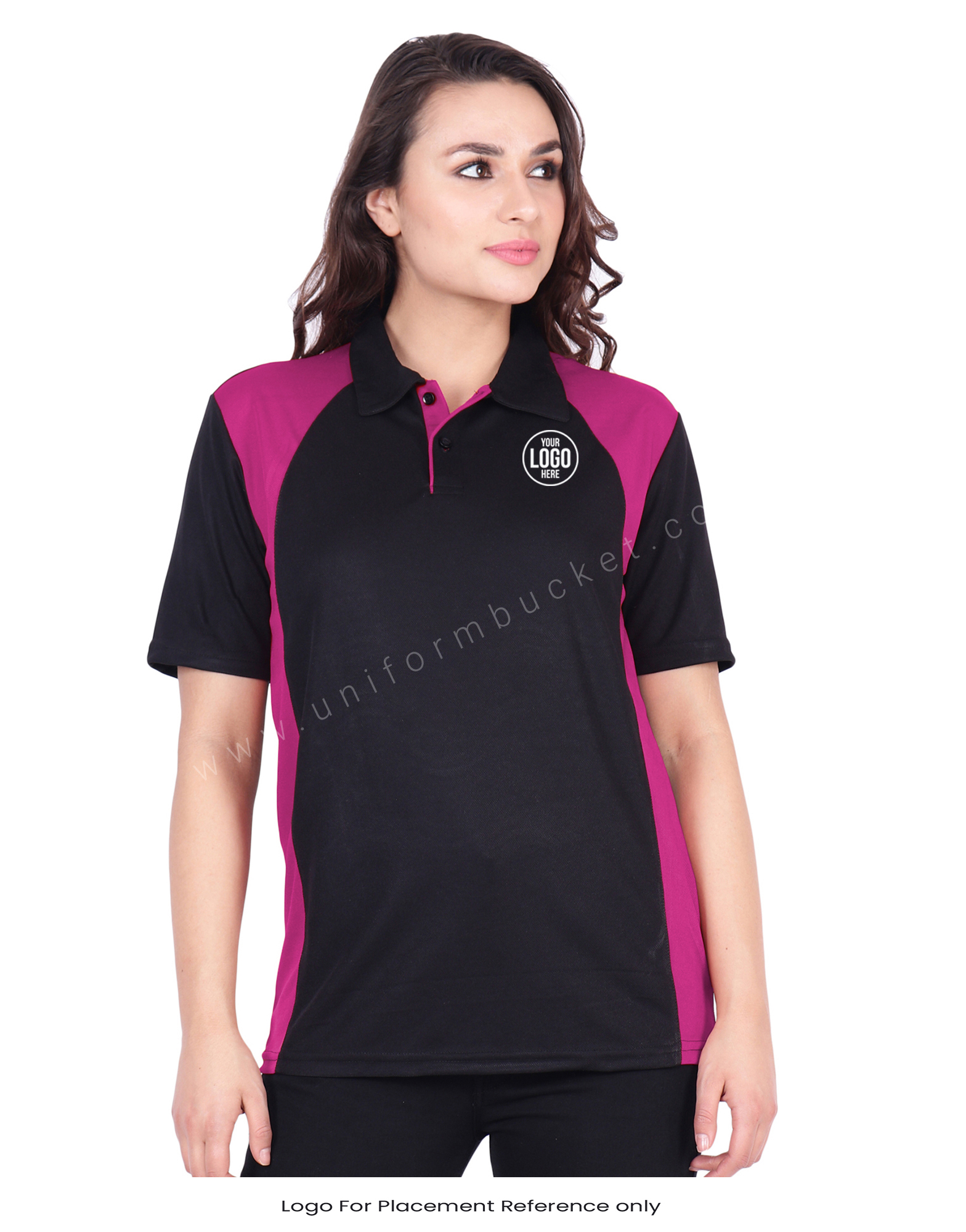 Black & Magenta Polo T-Shirt thumbnail 4