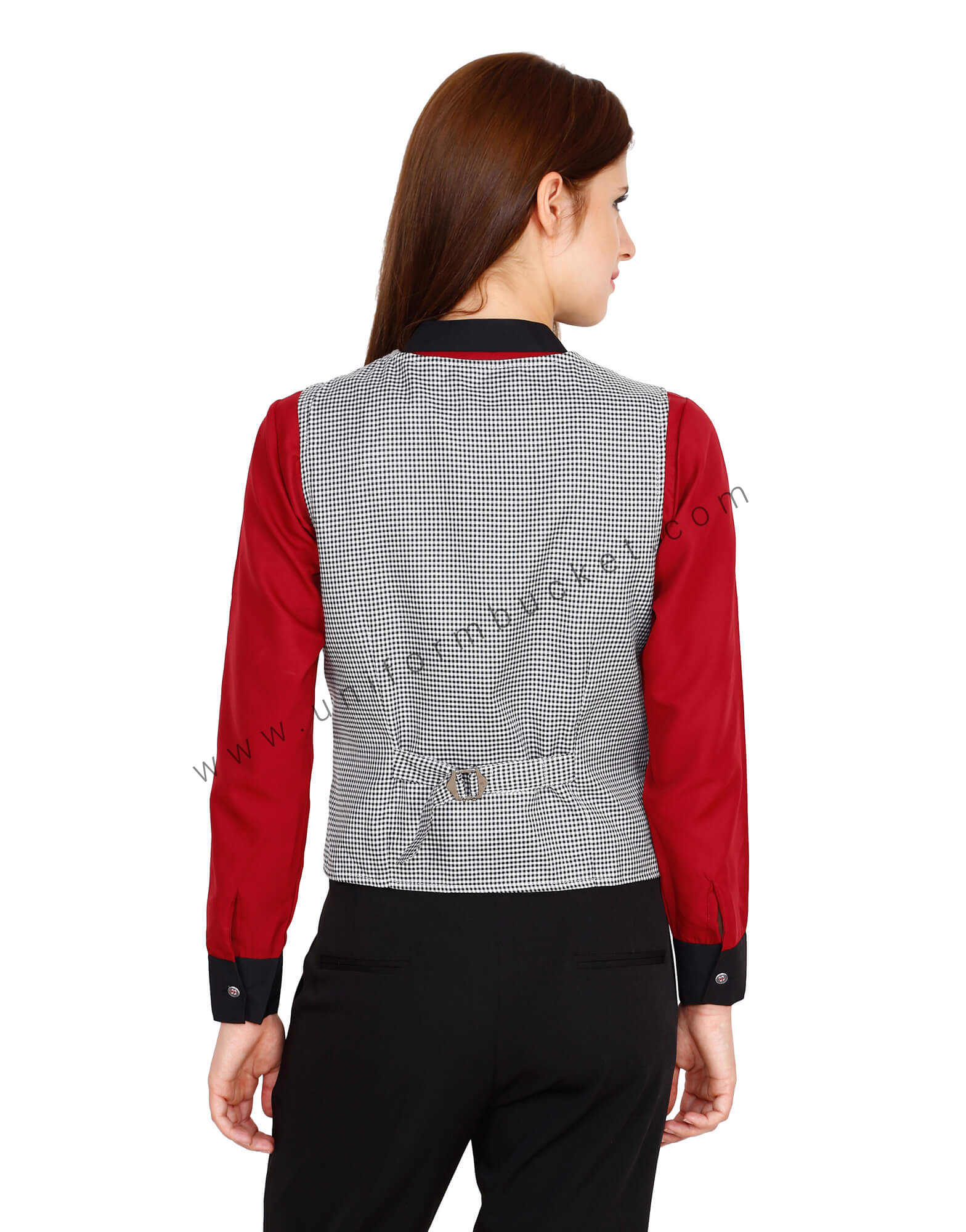 Black Buttoned Shepherd Check Vest thumbnail 2