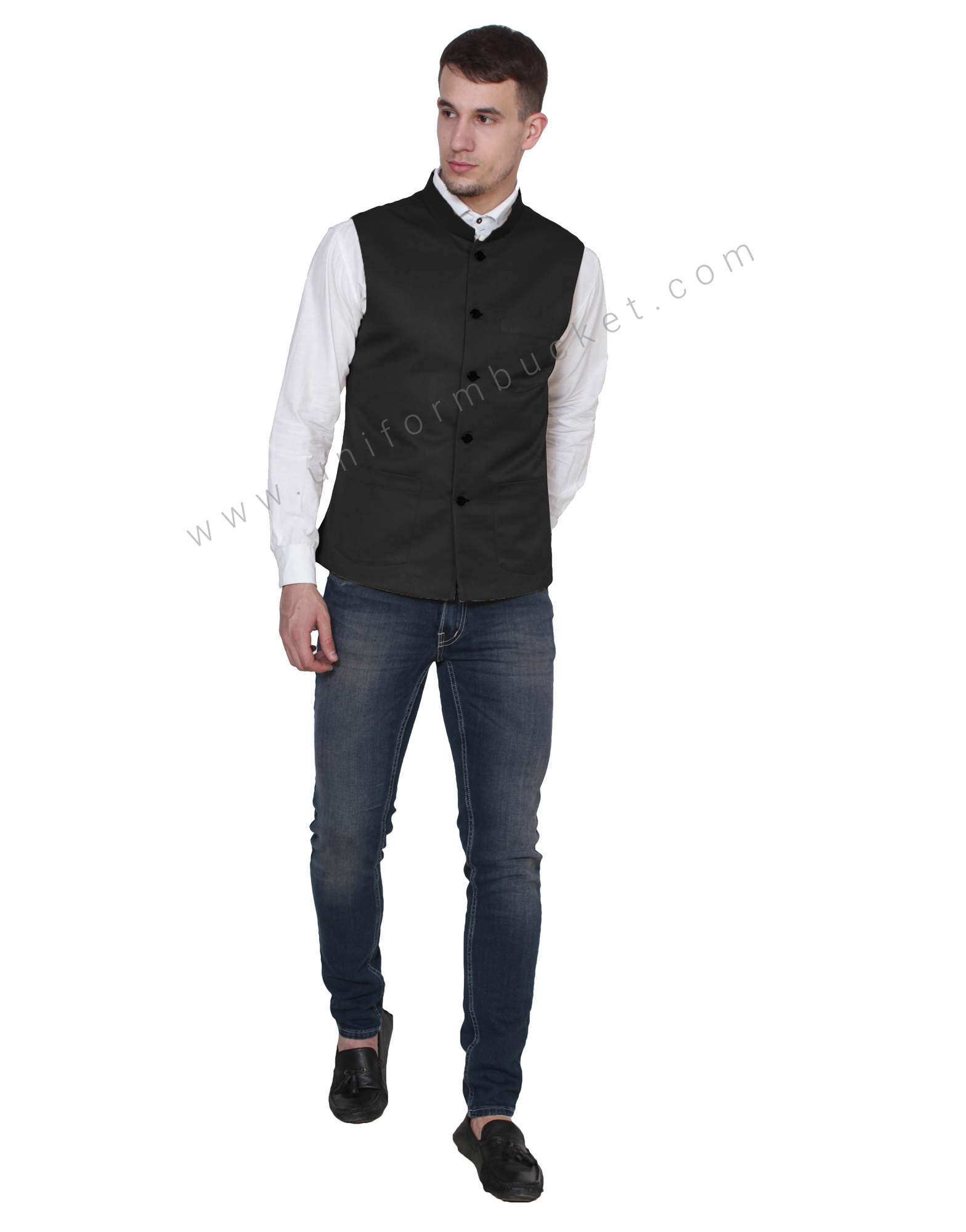 Black Nehru Jacket For Men thumbnail 2