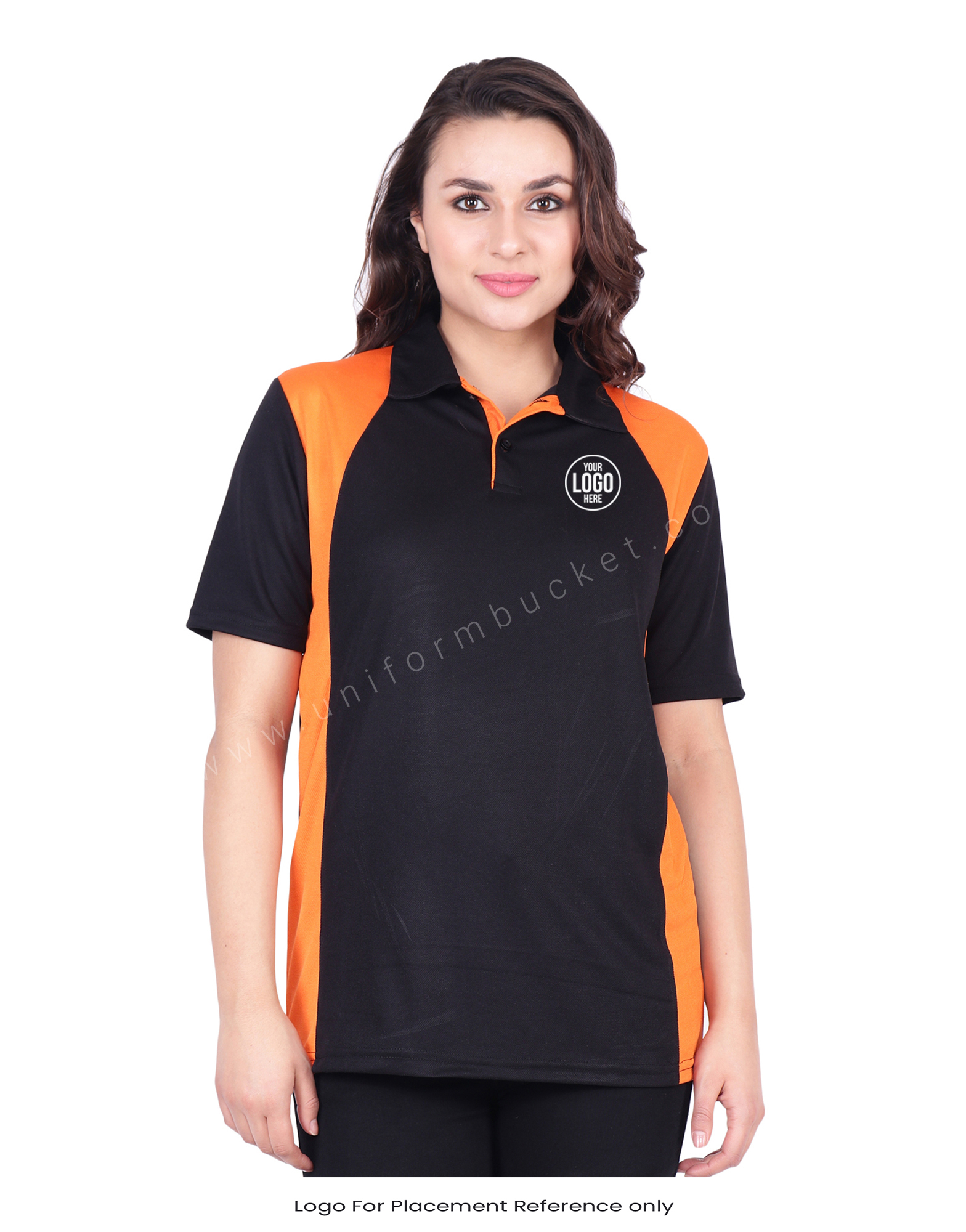 Black & Orange  Designer Polo T-Shirt thumbnail 4