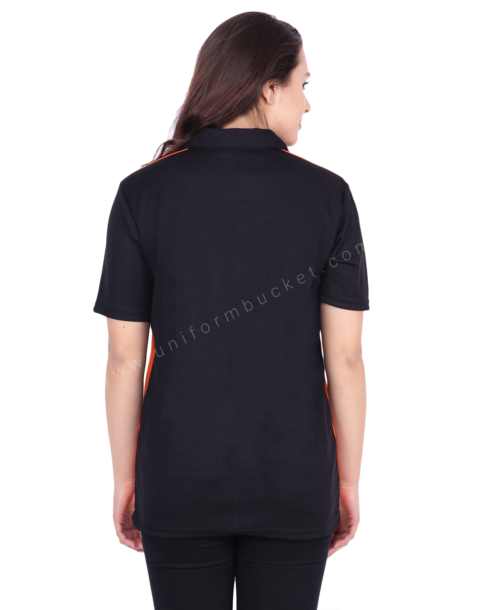 Black & Orange  Designer Polo T-Shirt thumbnail 2