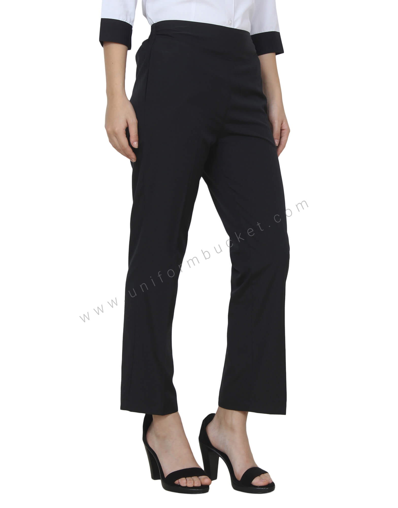 Black Polyester Elastic Trouser thumbnail 3