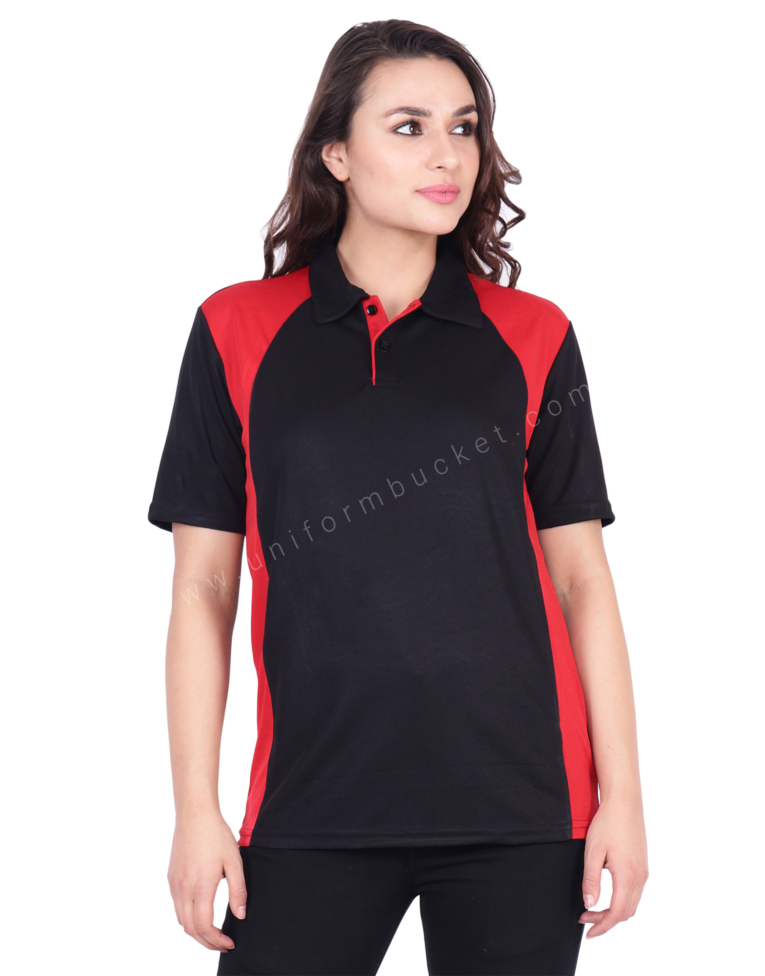 Black & Red  Designer Polo T-Shirt view 1