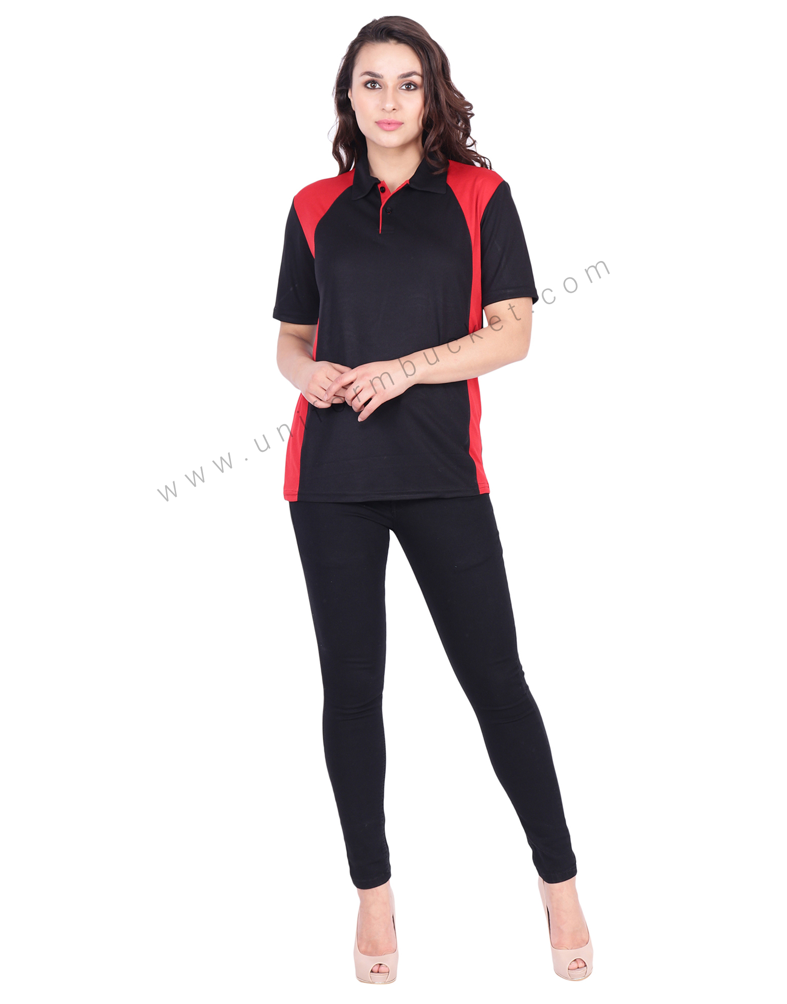Black & Red  Designer Polo T-Shirt thumbnail 3