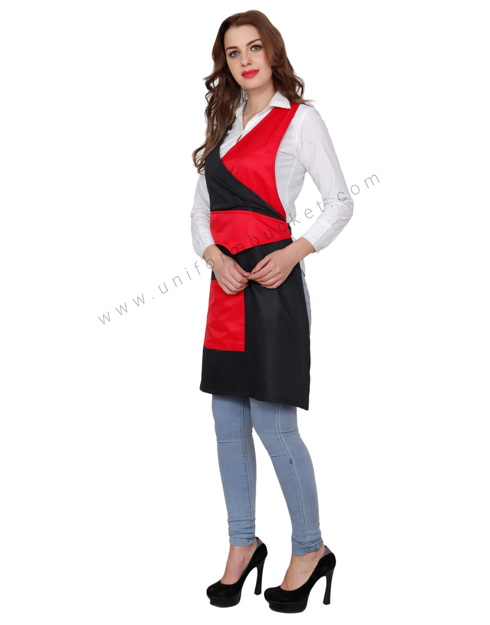 Double Tone Crossover Apron With Patch Pocket view 1