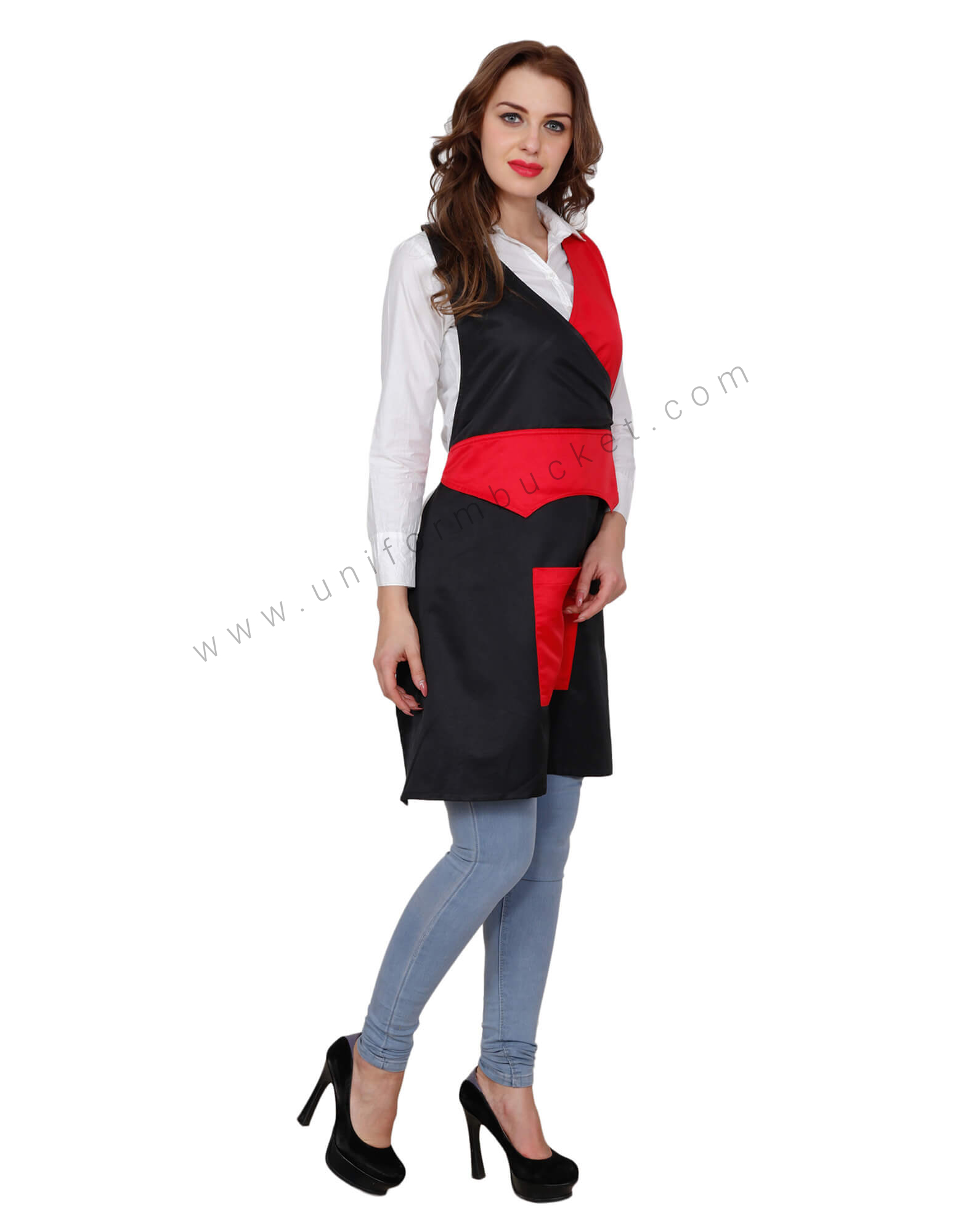 Double Tone Crossover Apron With Patch Pocket thumbnail 2