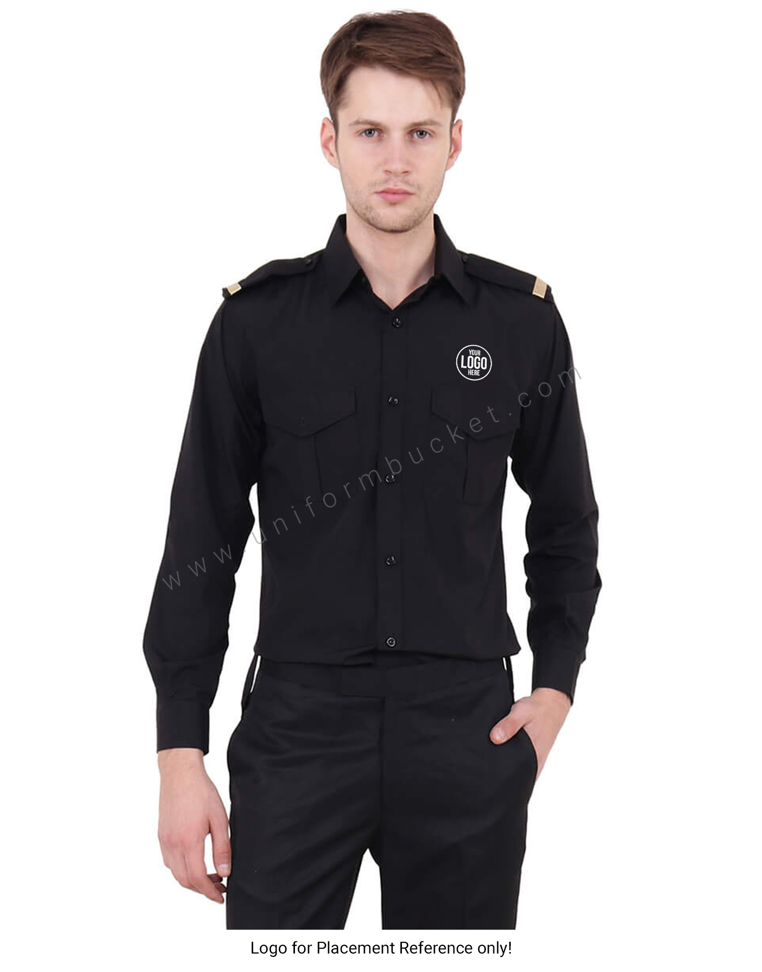 Black Security Guard Shirt For Men thumbnail 4