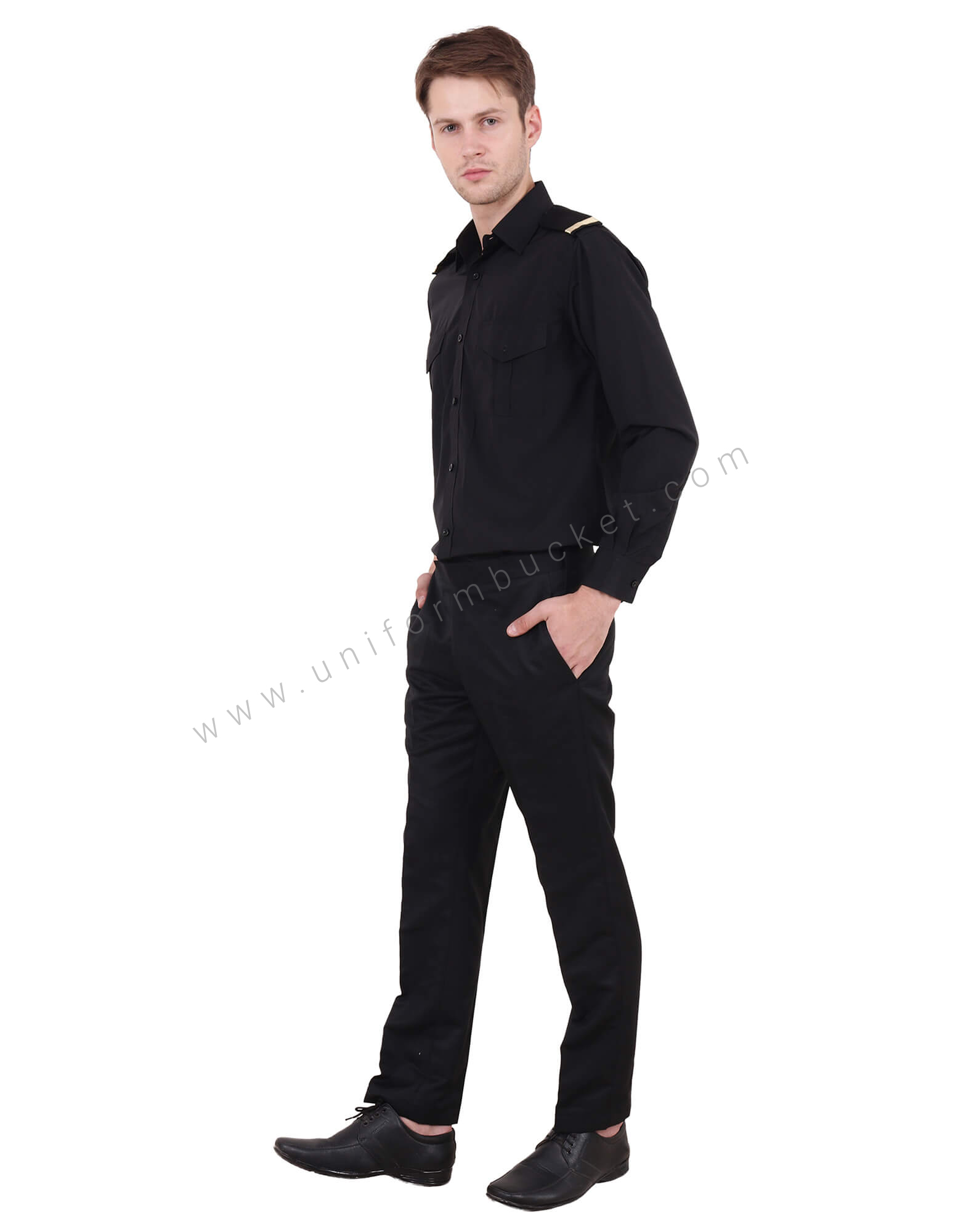 Black Security Guard Shirt For Men thumbnail 2