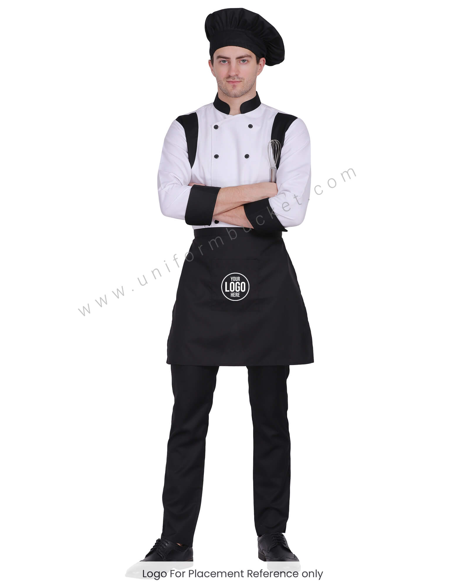 Black Stylish short apron view 1