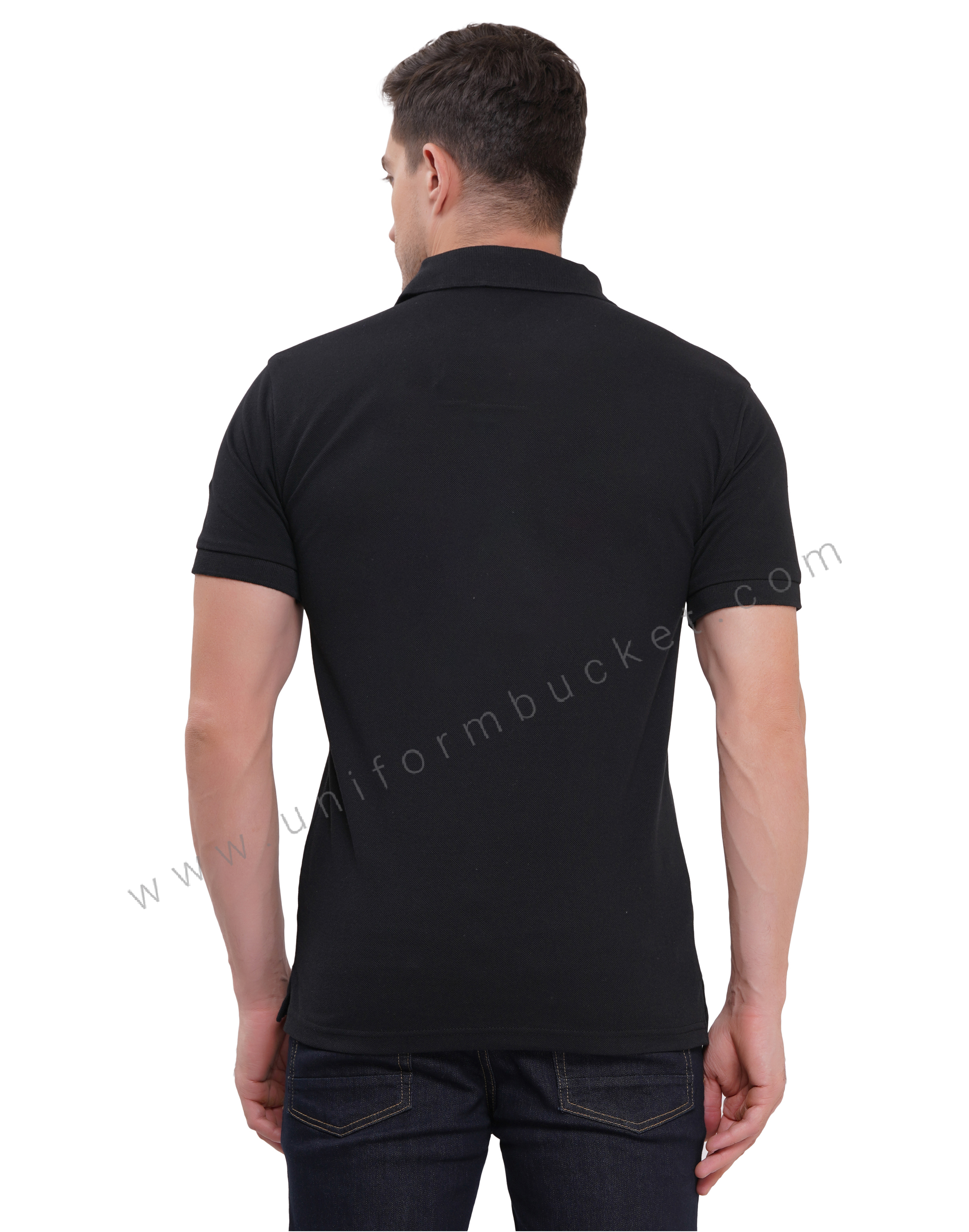 black t-shirt with red & white trim thumbnail 5