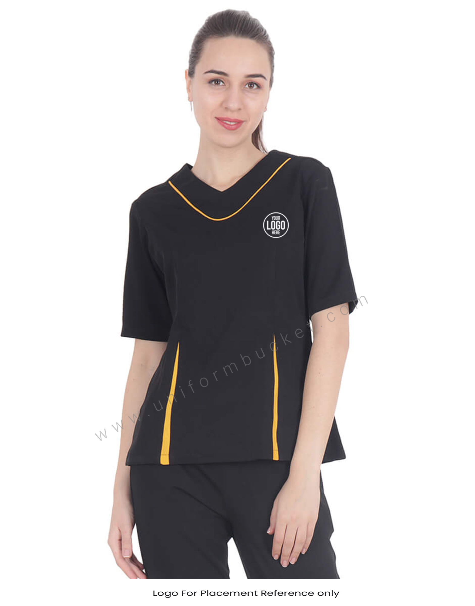 Black Top With Mustard Yellow Trims thumbnail 4