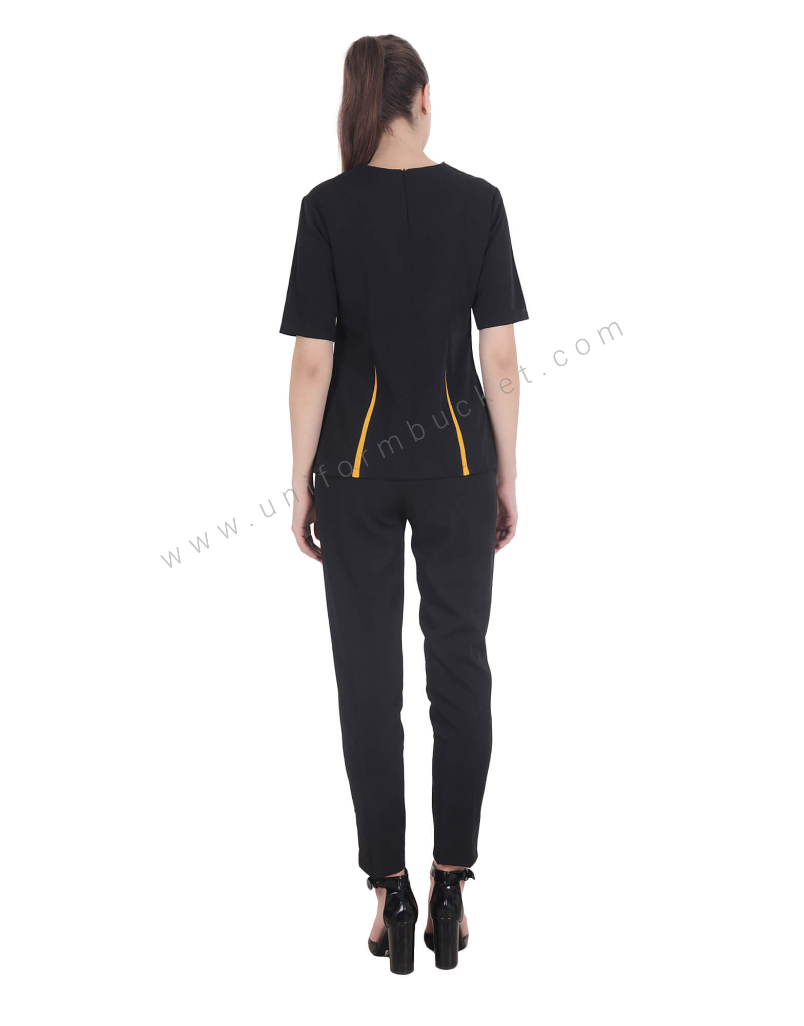 Black Top With Mustard Yellow Trims thumbnail 3
