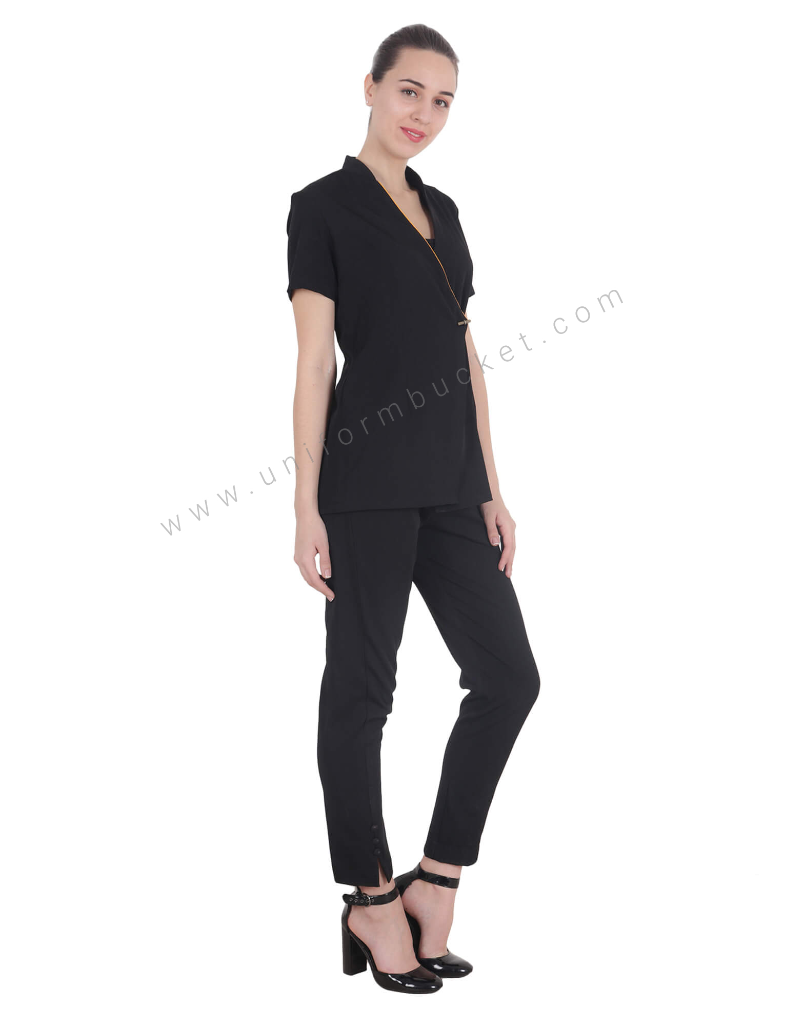 Shawl Collar Top With Side Opening view 1