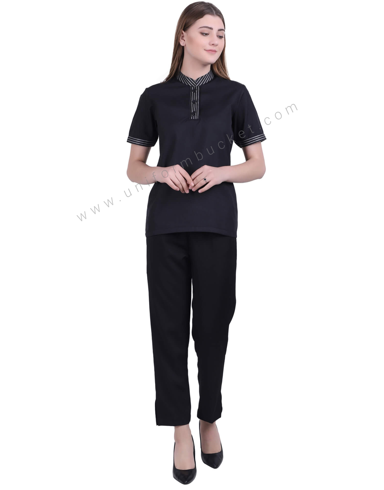 Black Top With T-Shirt Look For Women thumbnail 3