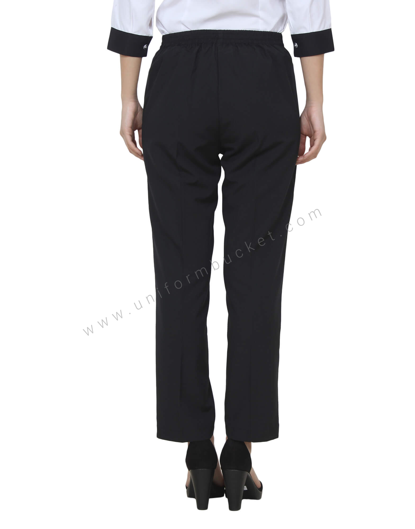 Black V Belt Trouser With Back Elastic thumbnail 4