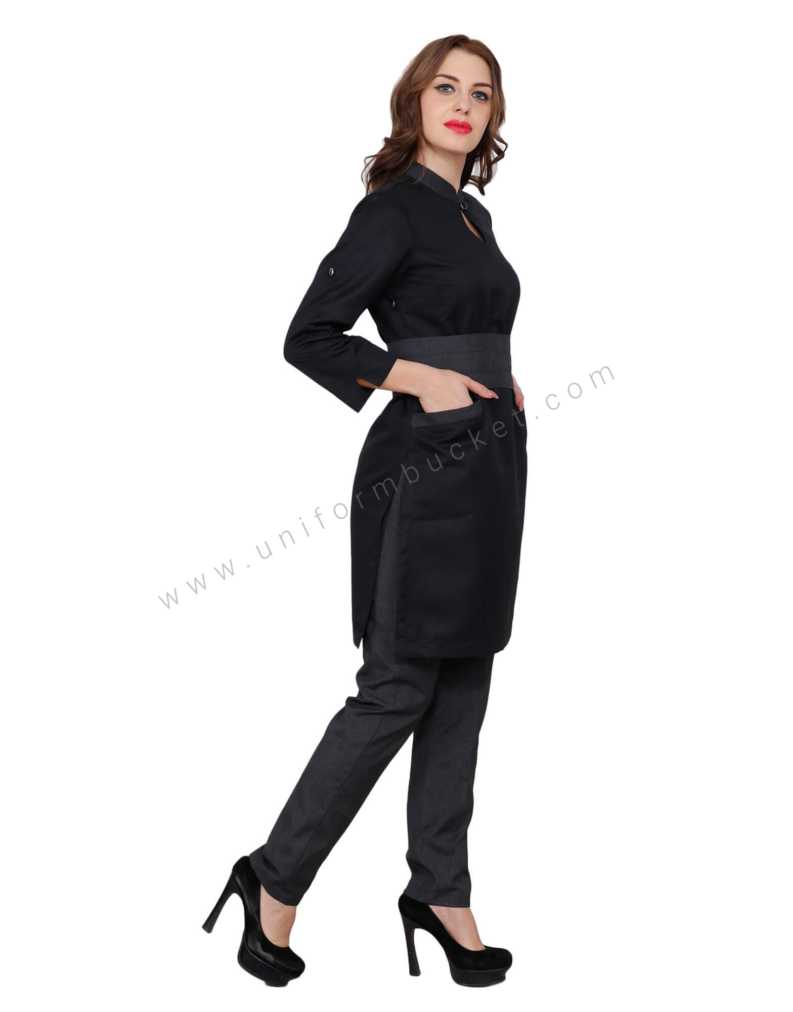 Broad Belted Keyhole Long Tunic view 1