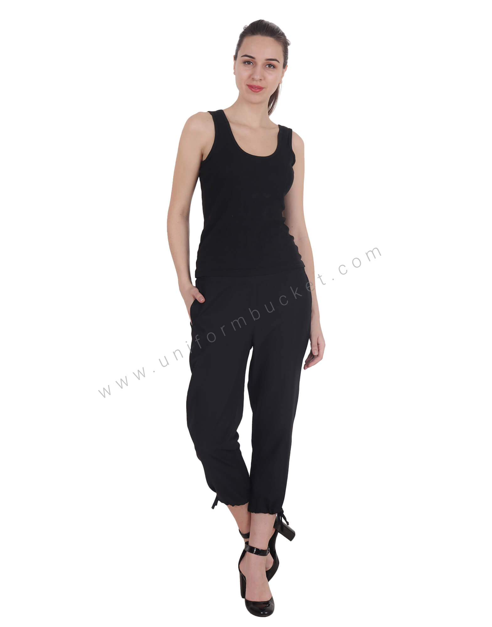 Black Uniform Capri For Women thumbnail 4