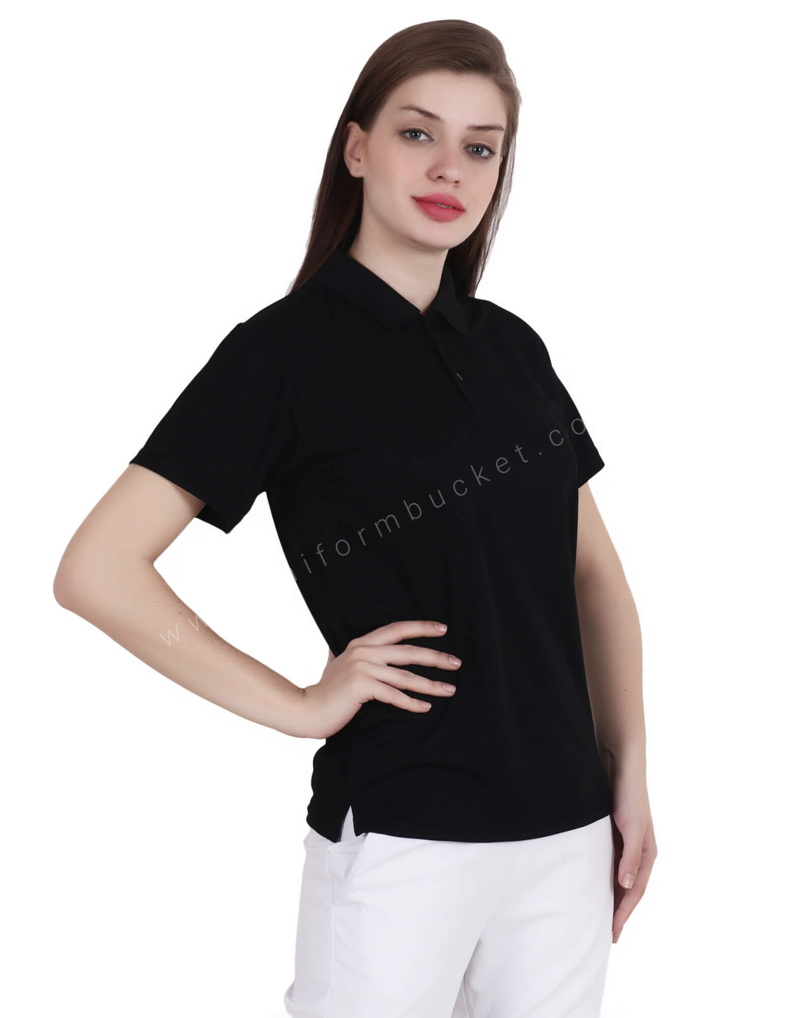 Black Uniform Polo T- Shirt view 1