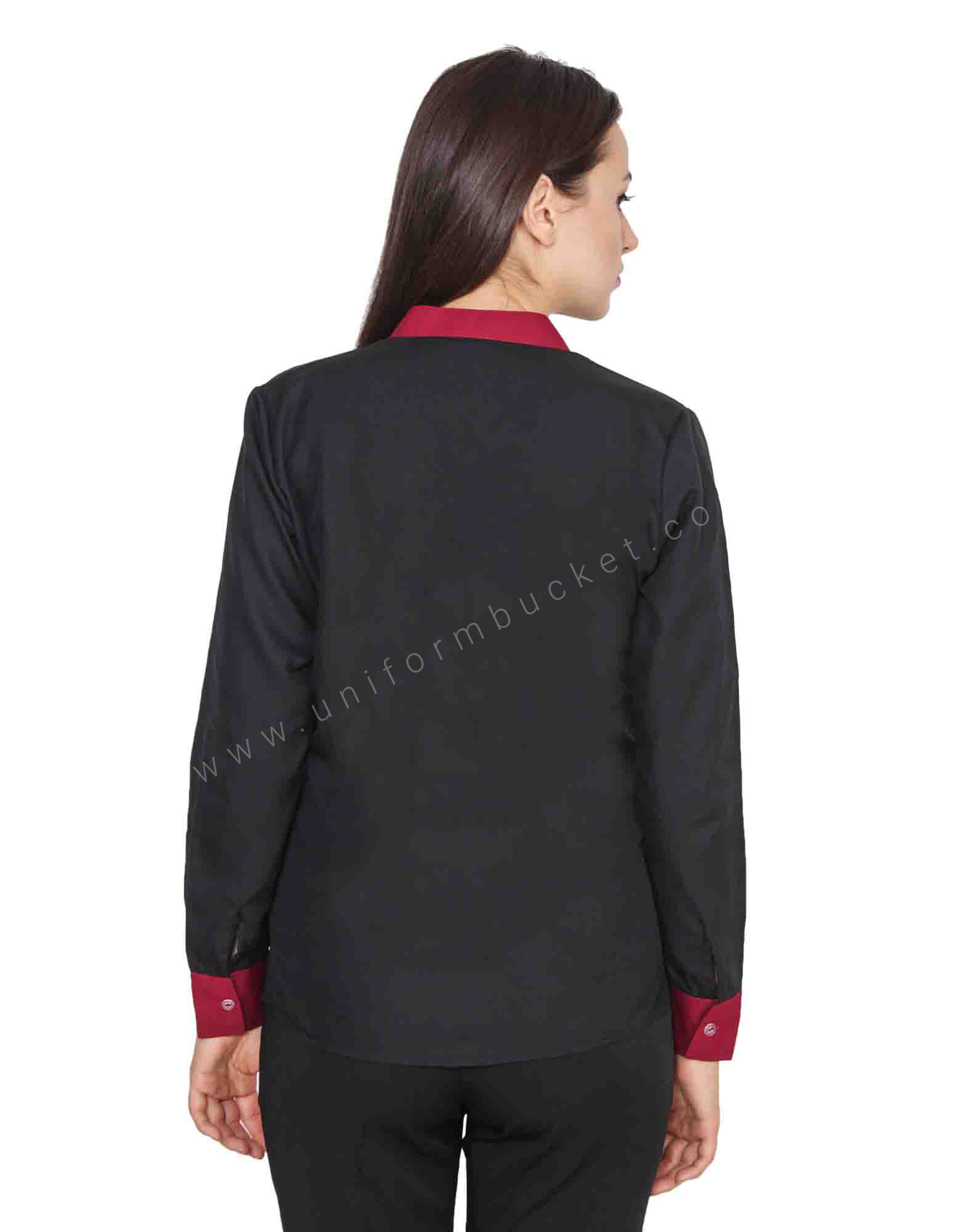 Black Shirt with Maroon Trimmings thumbnail 3