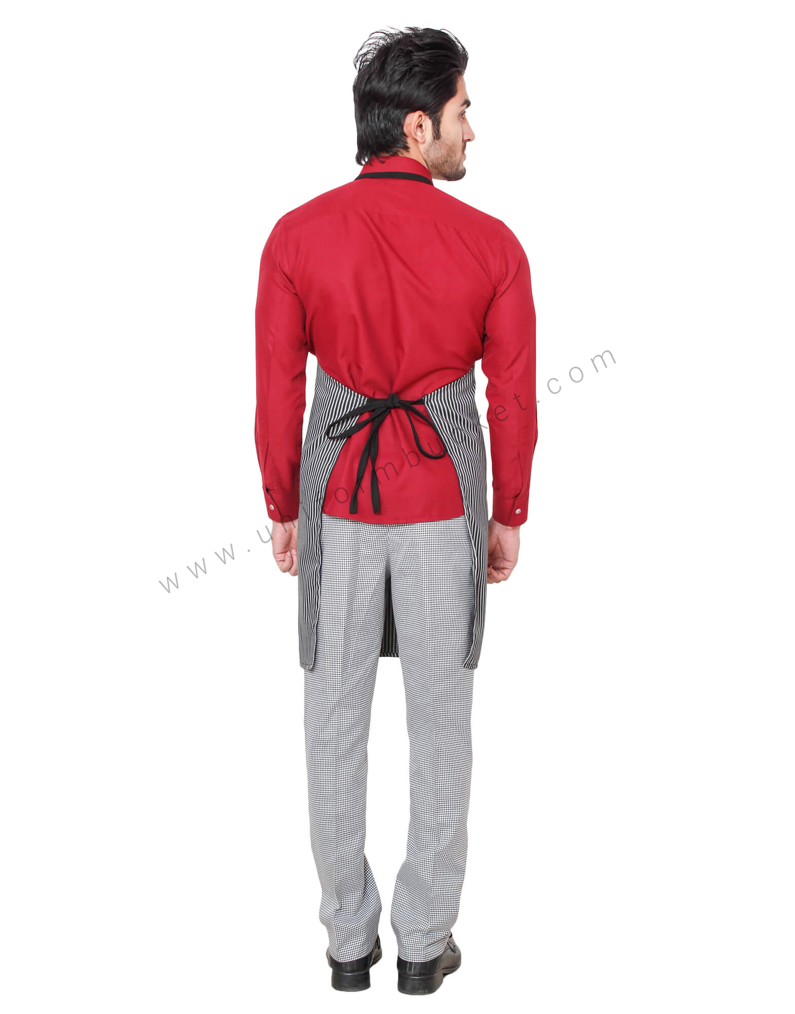 Bengal Stripe Bib Apron With Front Pocket thumbnail 3