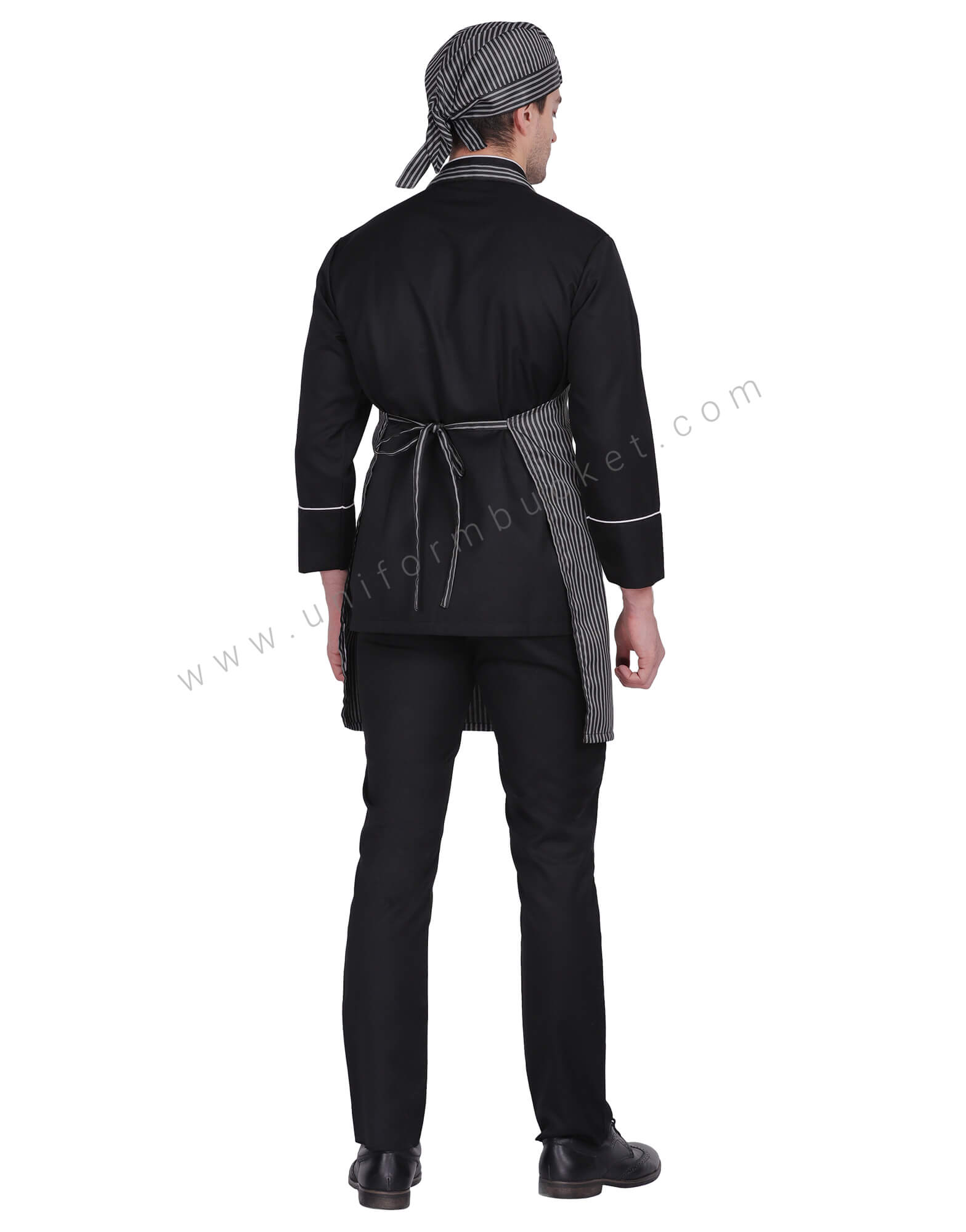BLACK & WHITE LINING CHEF APRON thumbnail 3