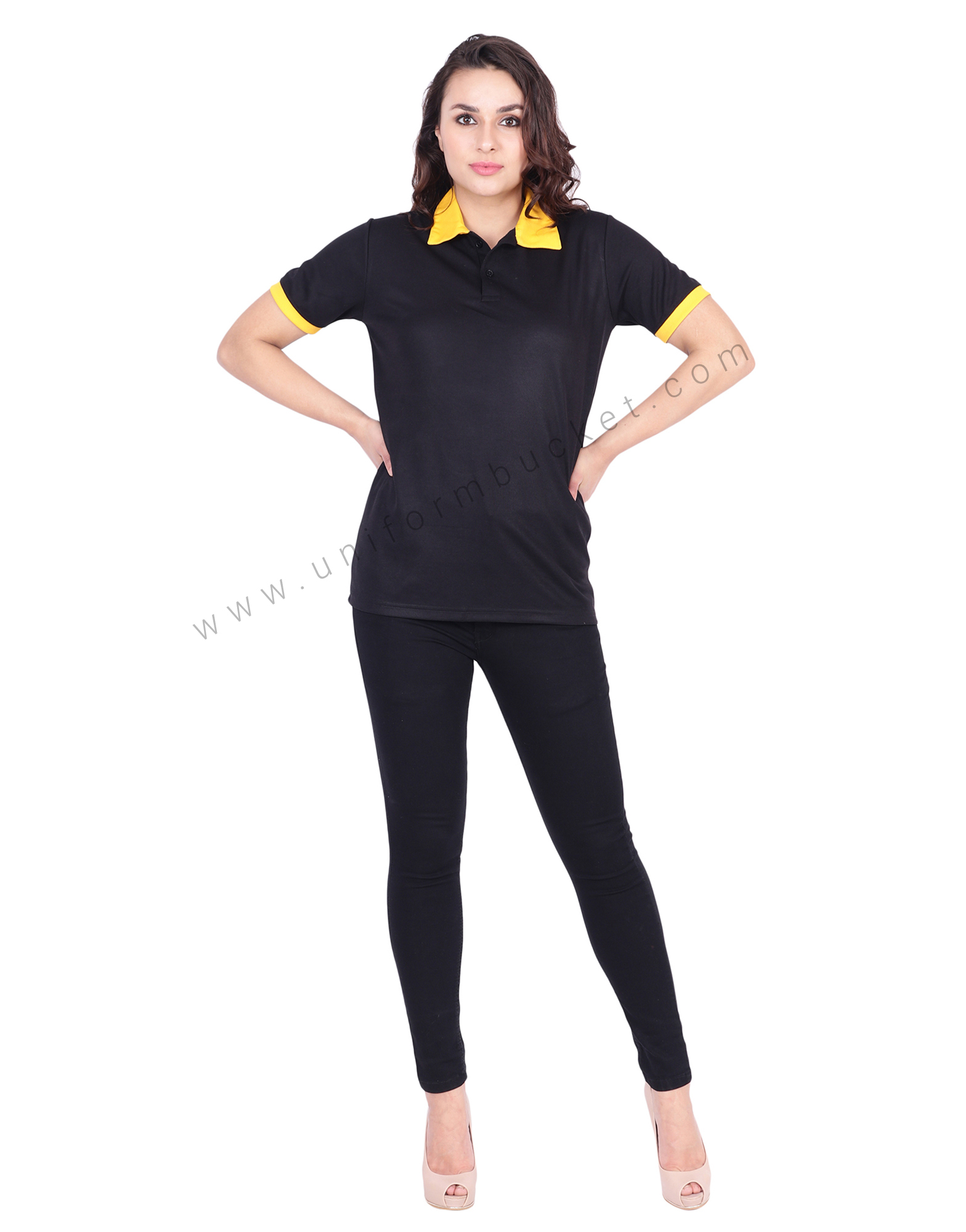 Black & Yellow Designer Polo T-Shirt thumbnail 3