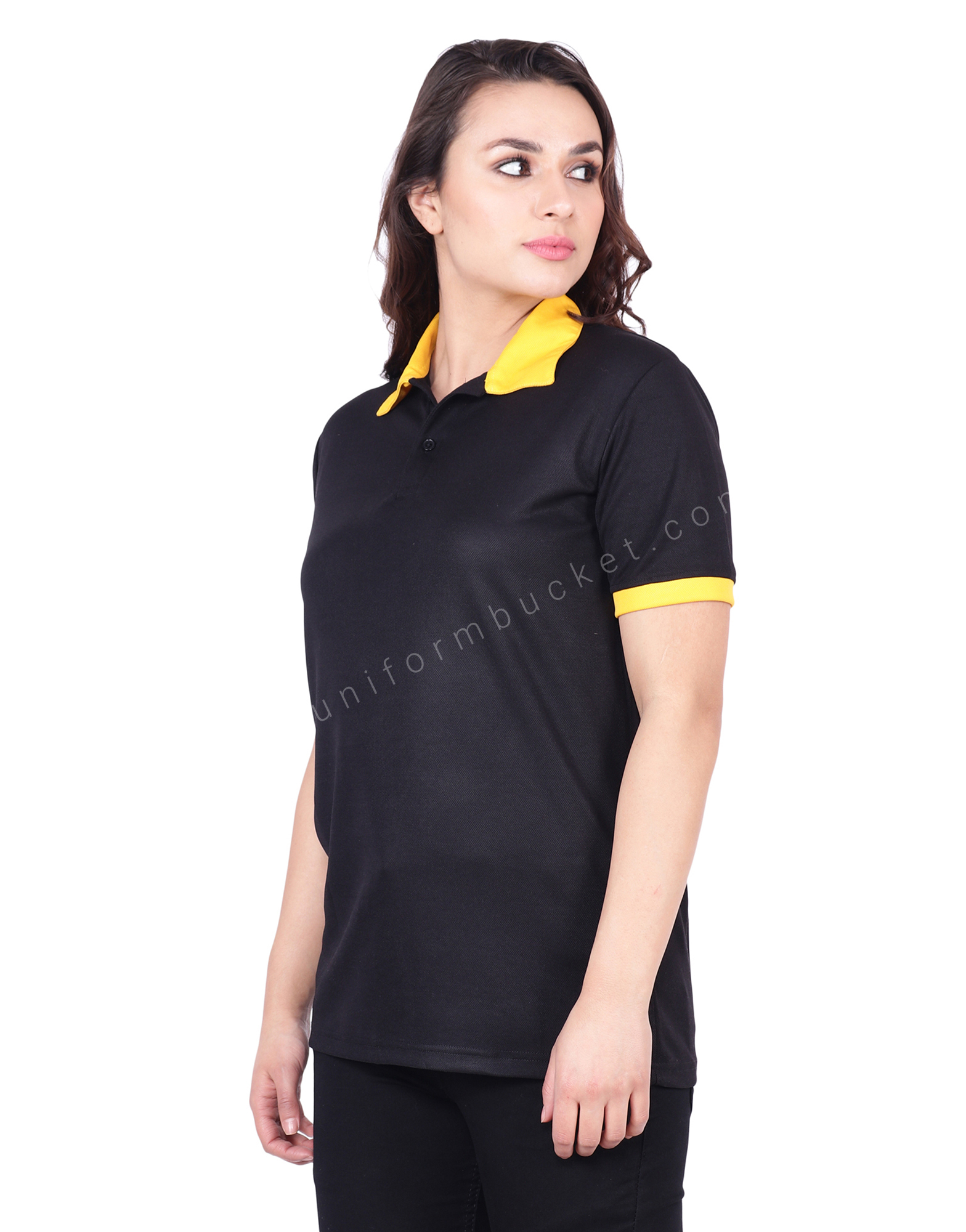 Black & Yellow Designer Polo T-Shirt view 1