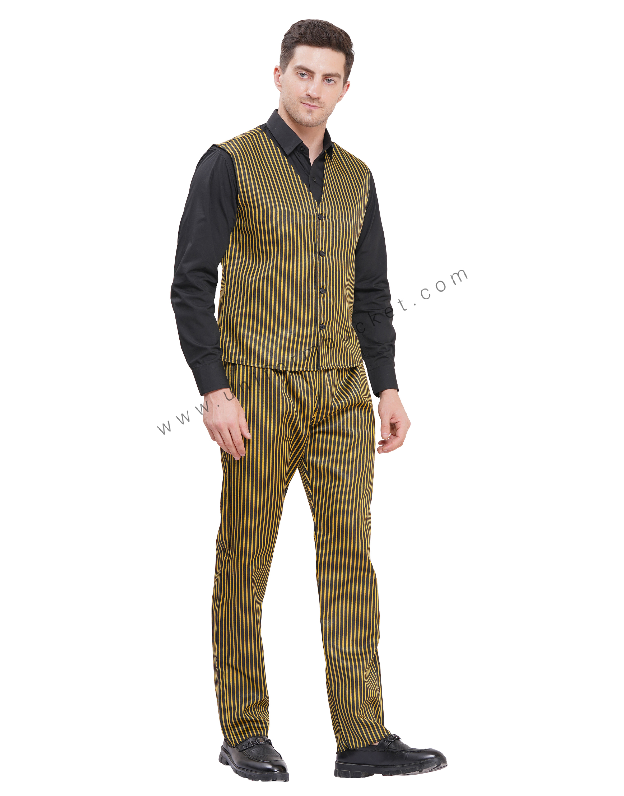 BLACK & YELLOW LINING MALE VEST COAT thumbnail 4