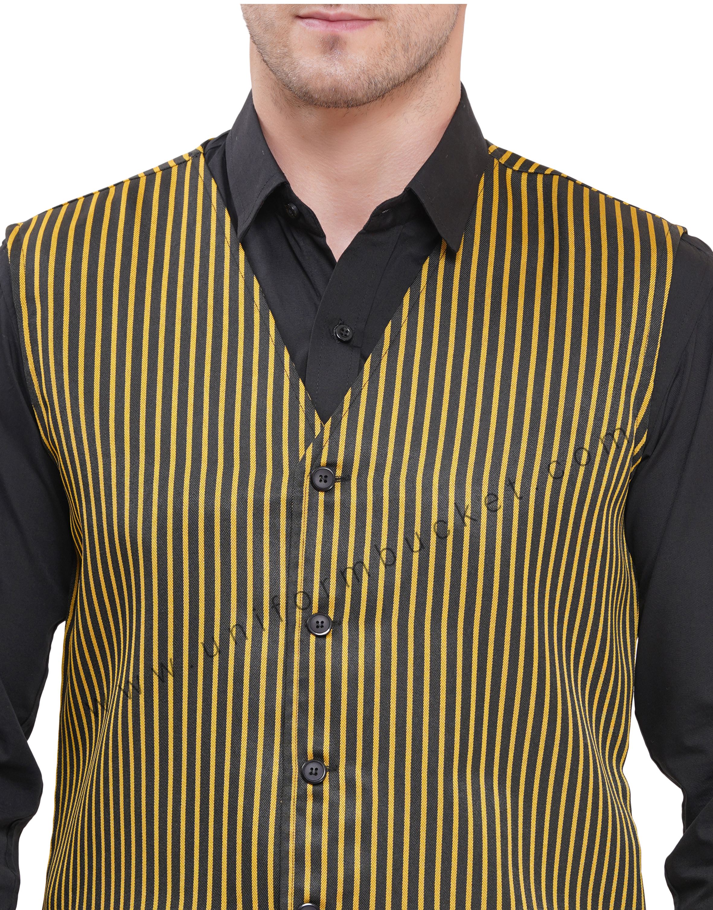 BLACK & YELLOW LINING MALE VEST COAT thumbnail 6