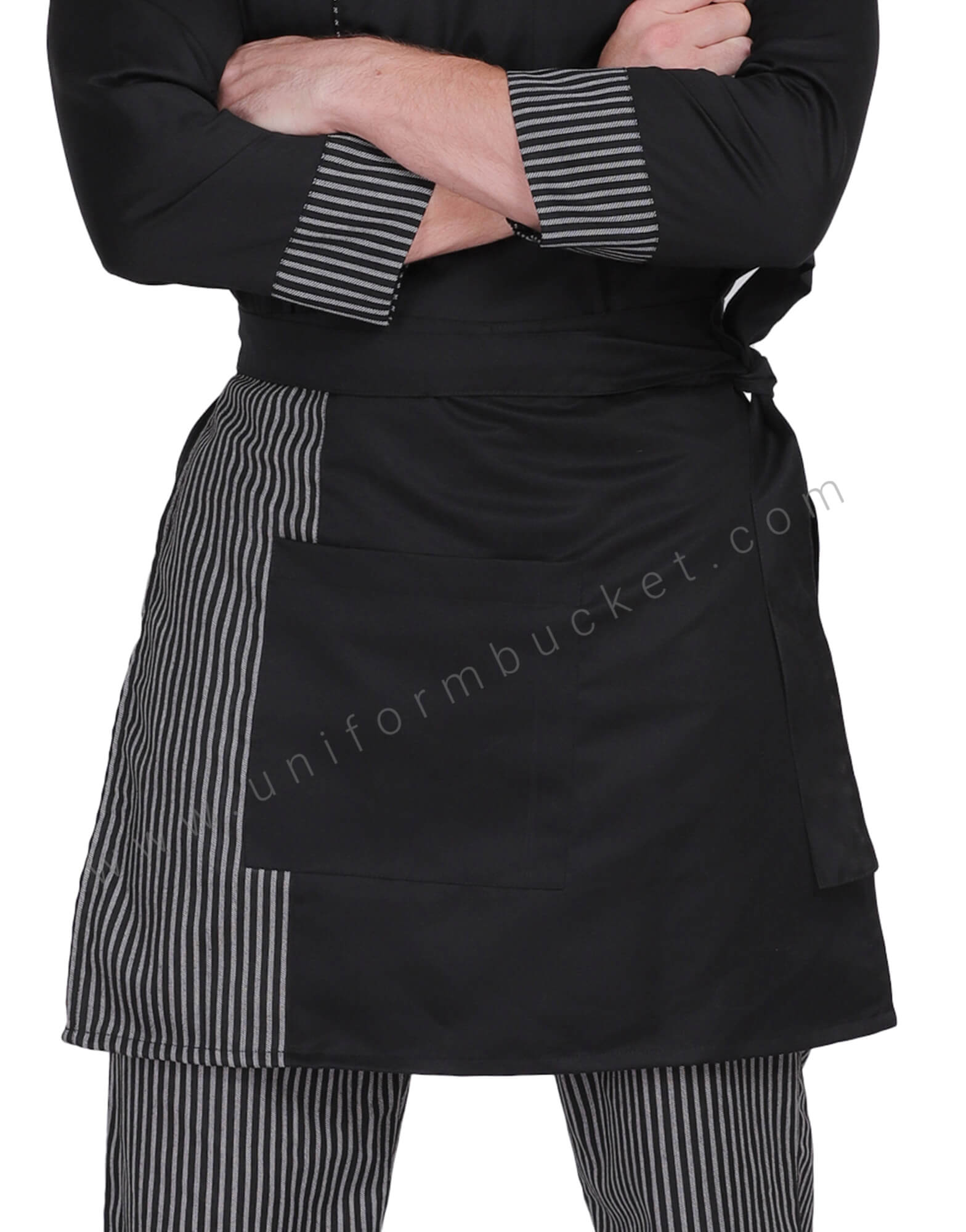 Black Zebra stripes bistro Apron thumbnail 2