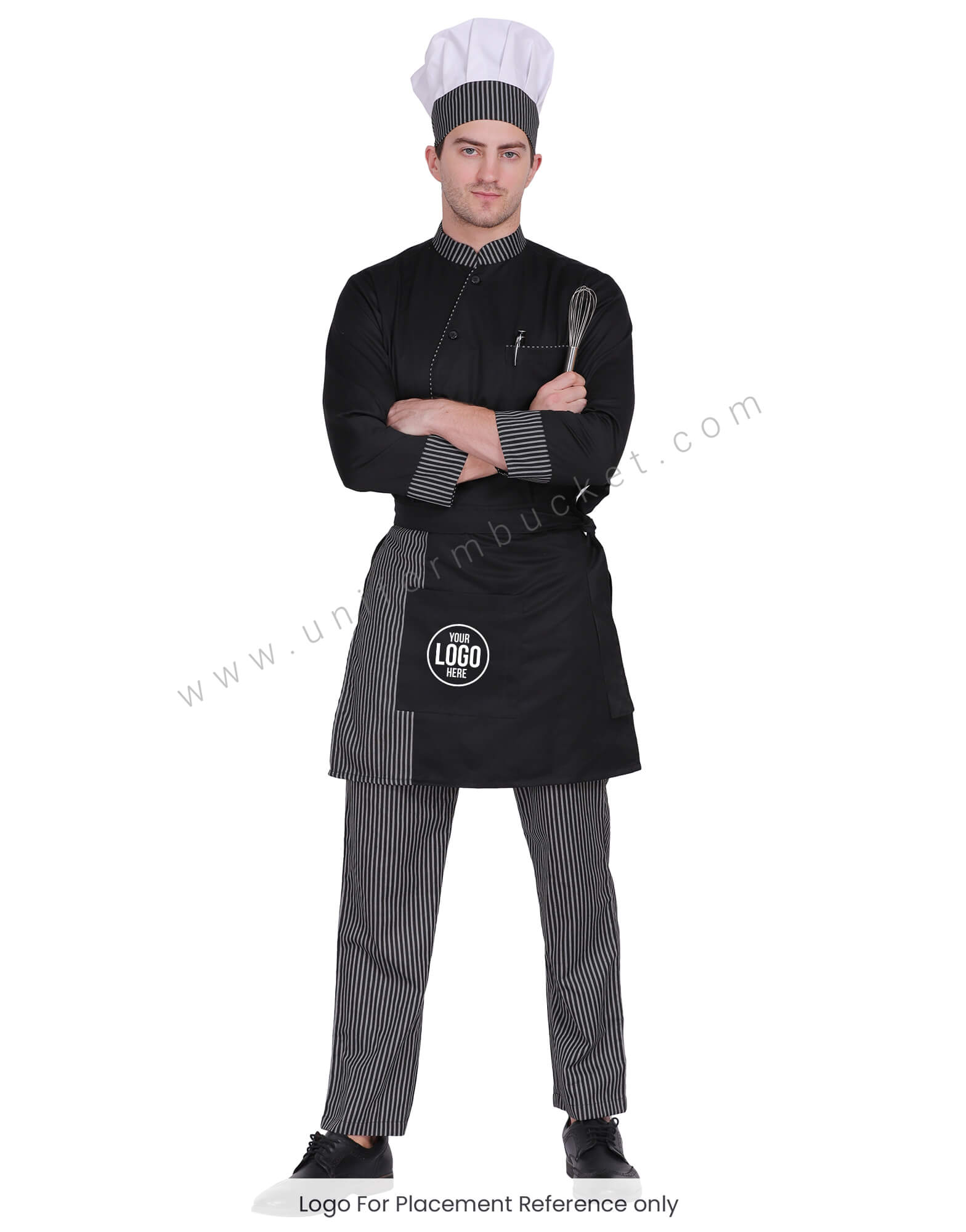 Black Zebra stripes bistro Apron view 1