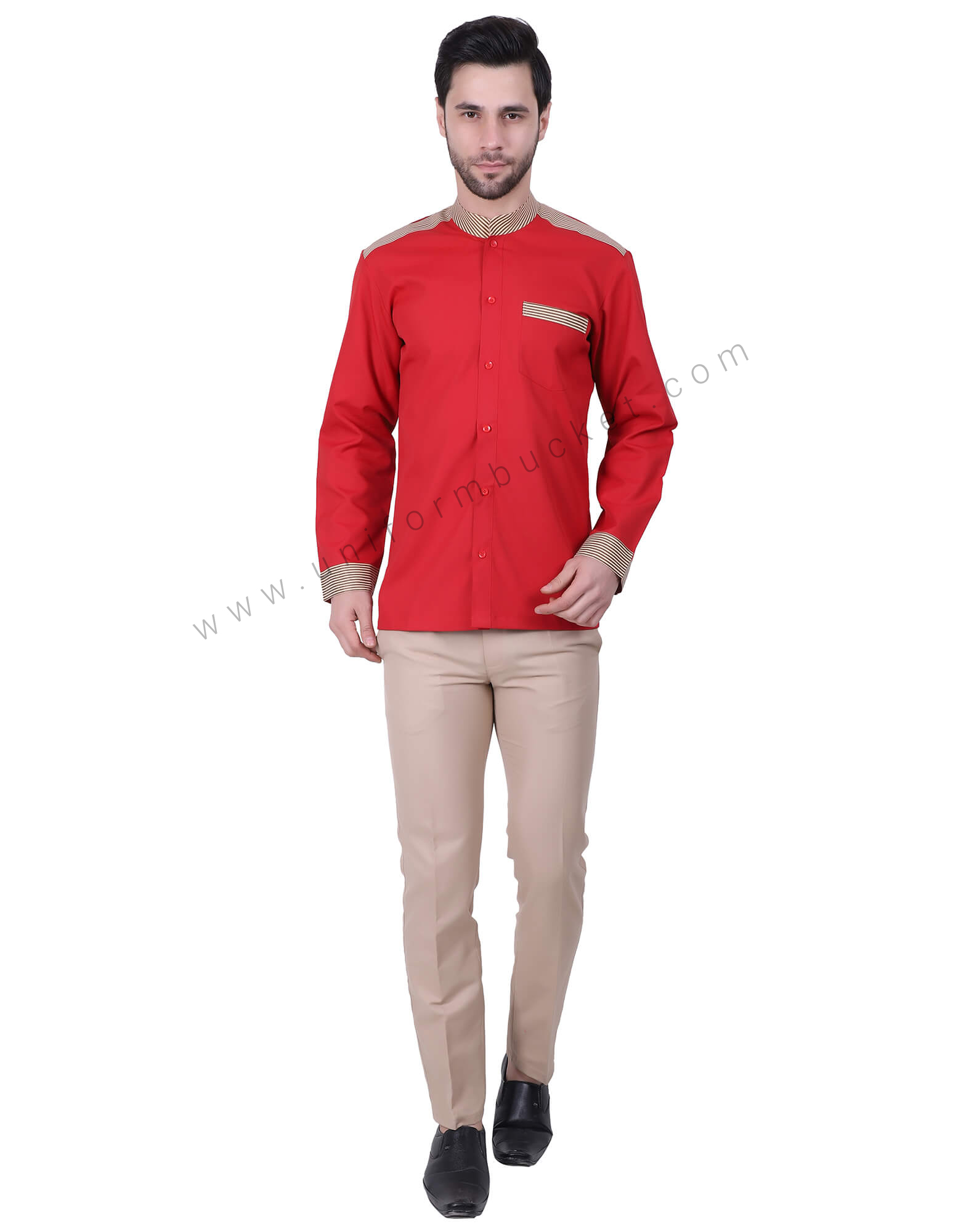 Blood Red Shirt With Stripe Pattern thumbnail 3