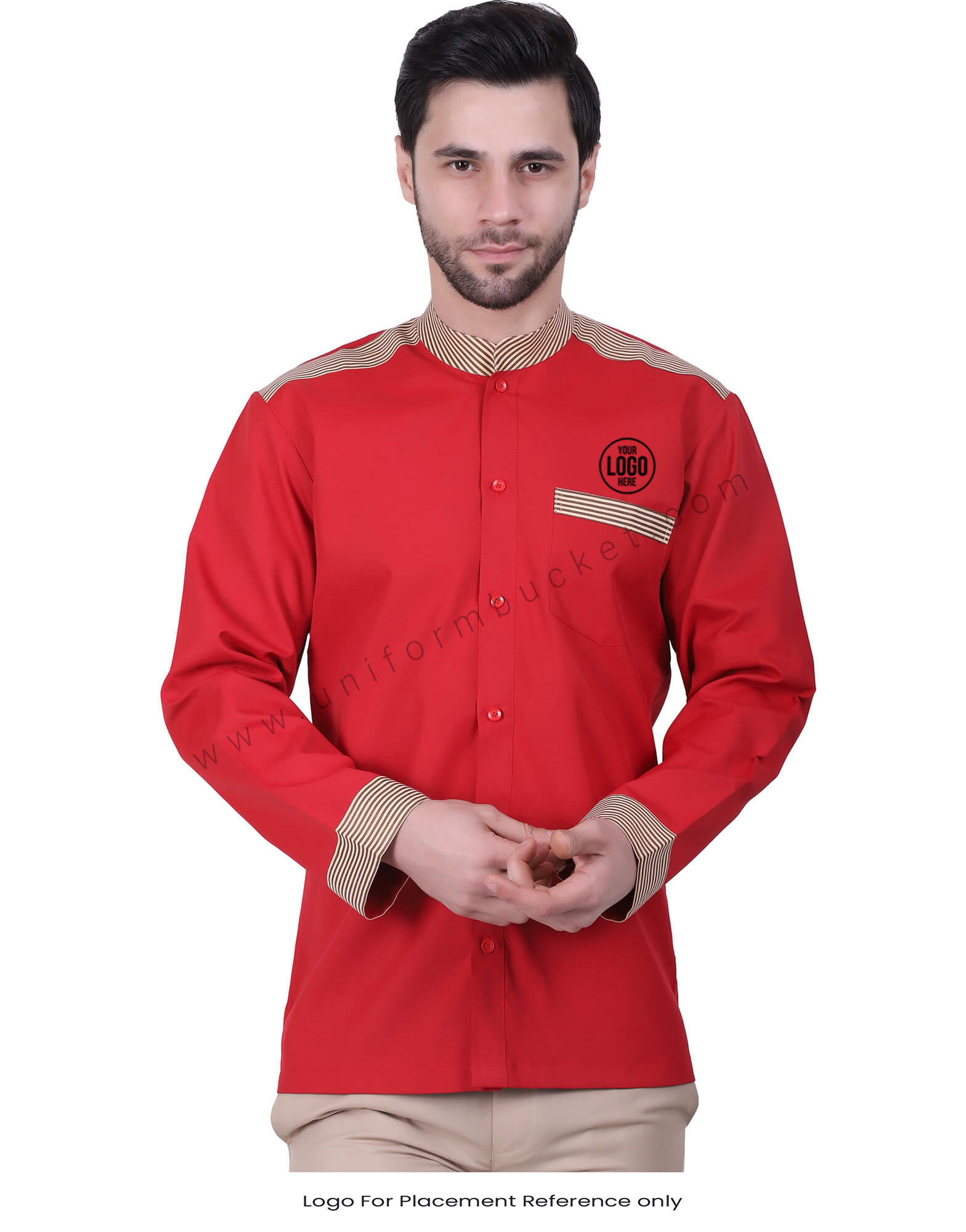 Blood Red Shirt With Stripe Pattern thumbnail 4