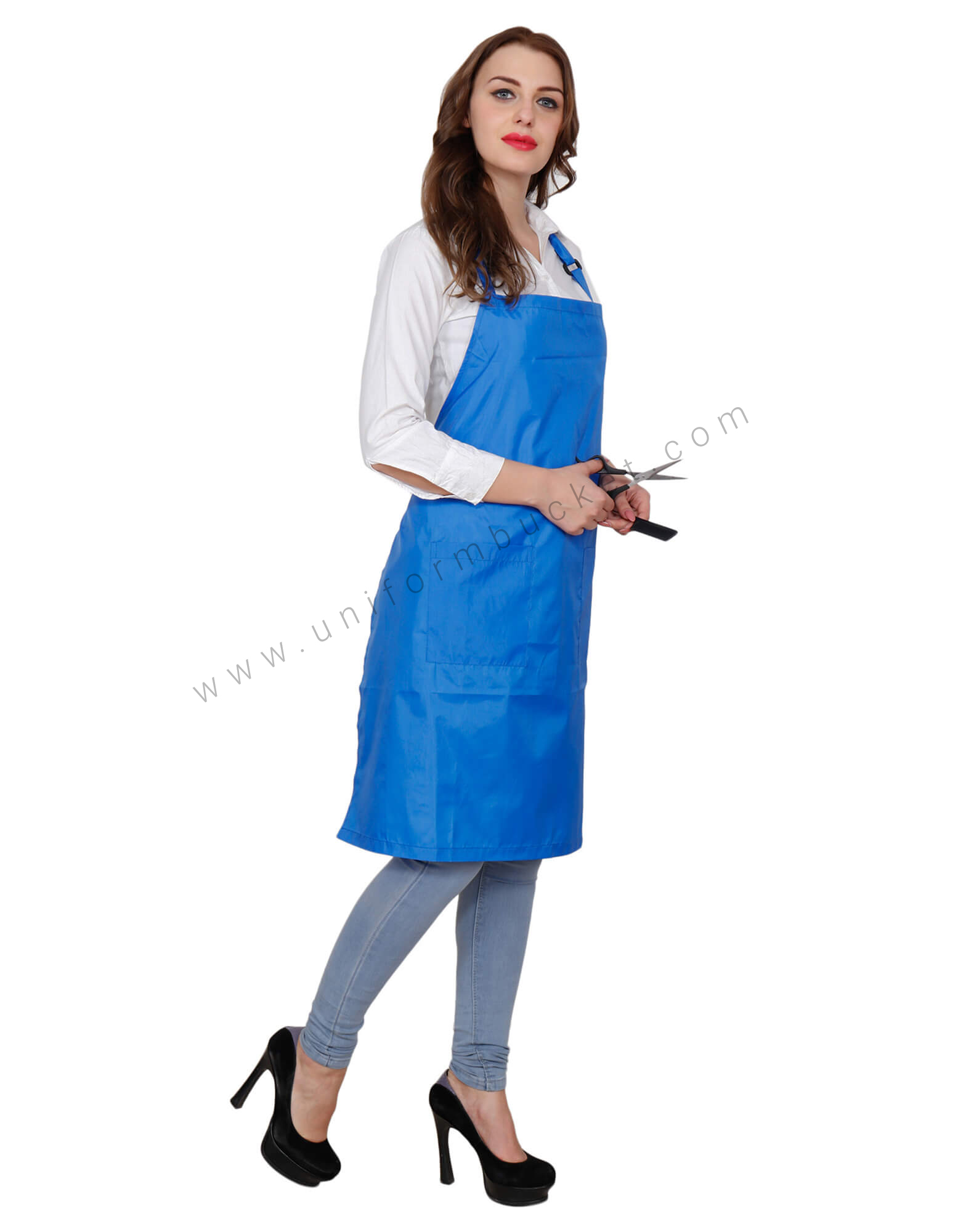 Polyester Blue Bib Apron thumbnail 2