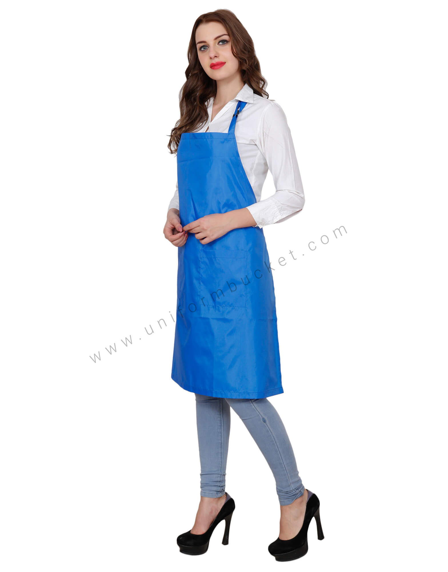 Polyester Blue Bib Apron view 1