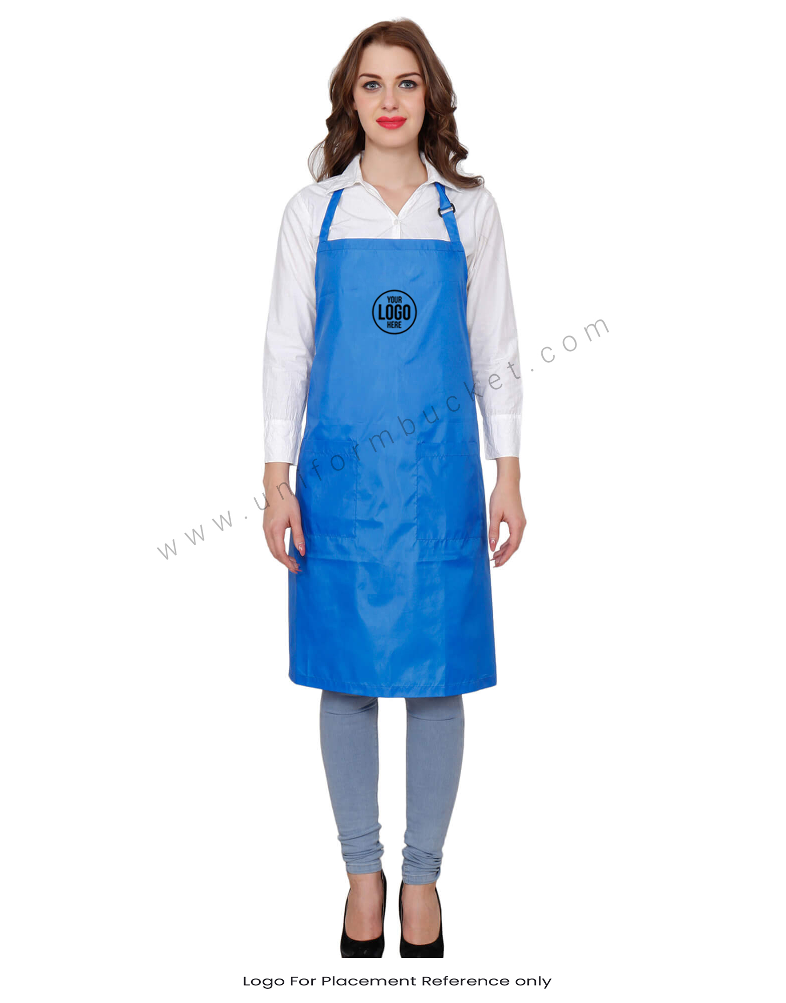 Polyester Blue Bib Apron thumbnail 4