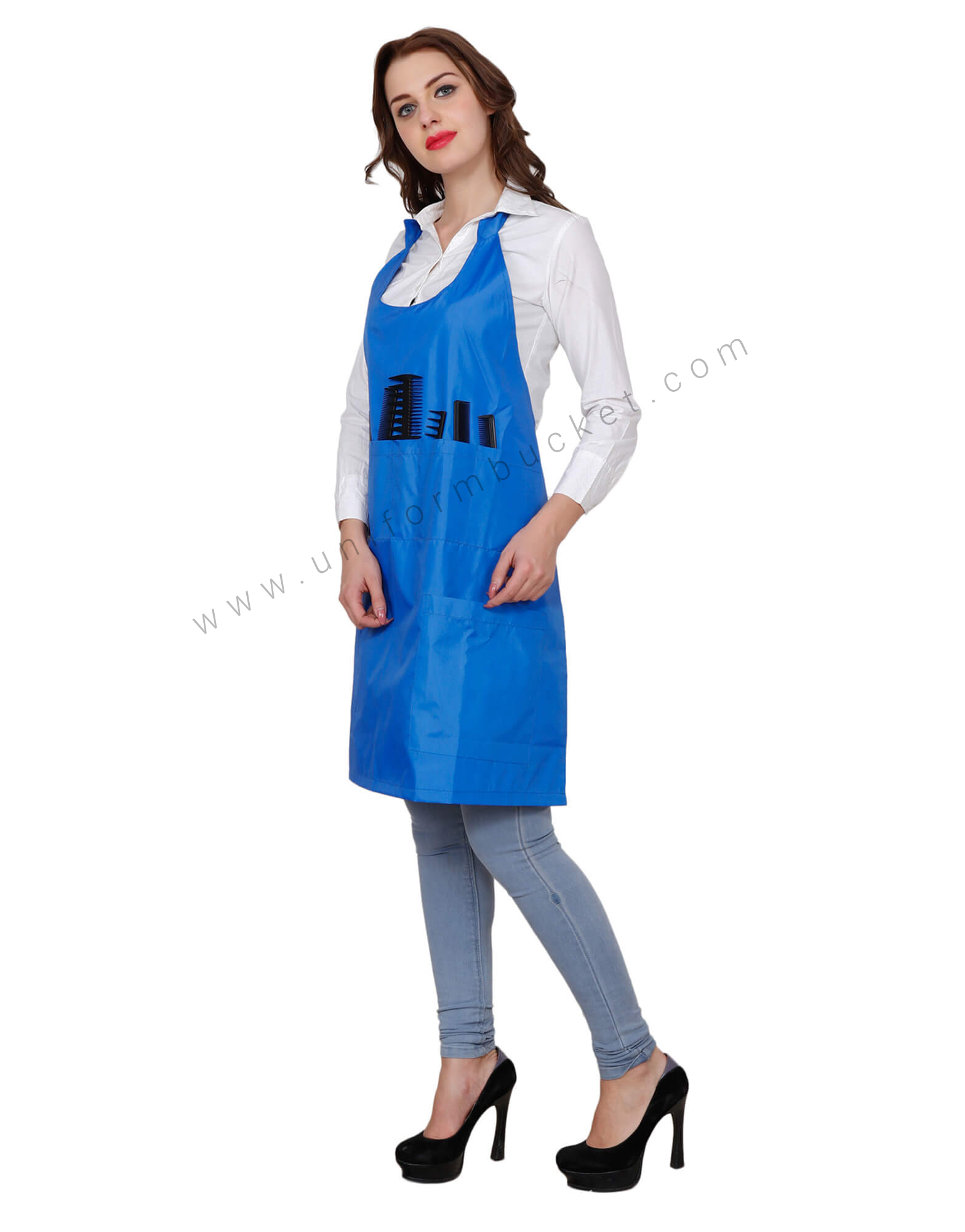 Blue Bib Apron With Multi Pockets thumbnail 2