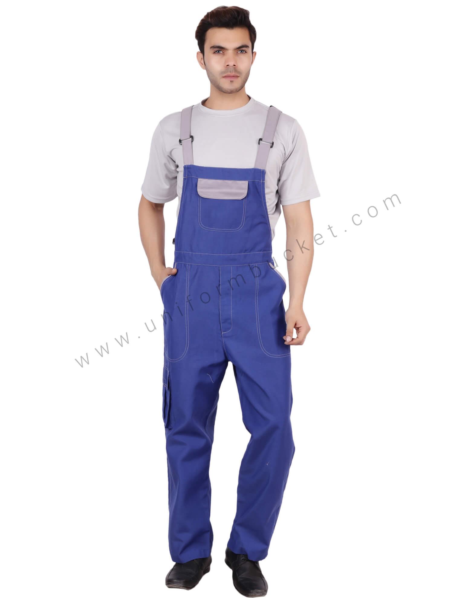 Blue Bib Dungaree With Functional Pockets view 1