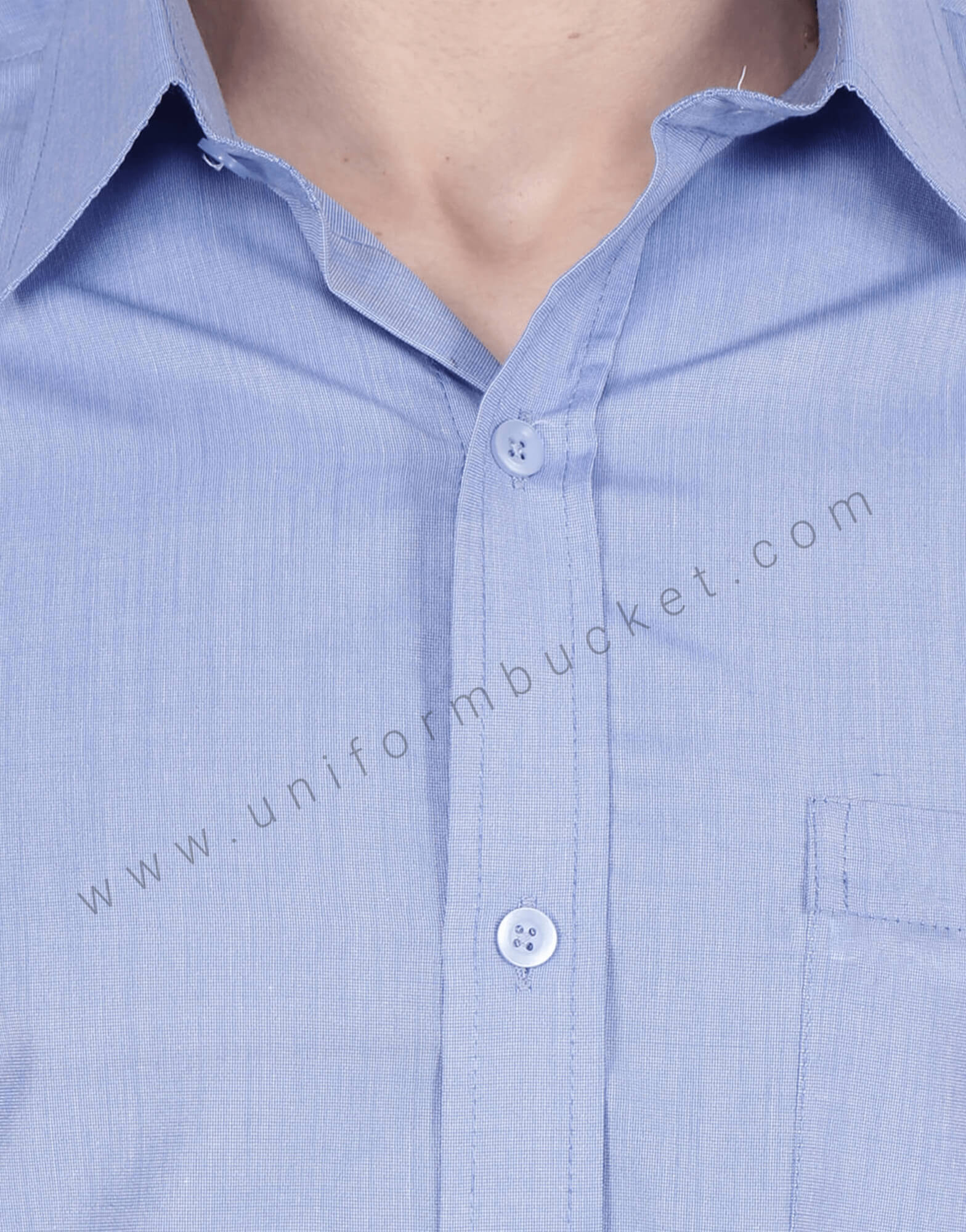 Blue Fil a Fil Uniform Shirt thumbnail 3