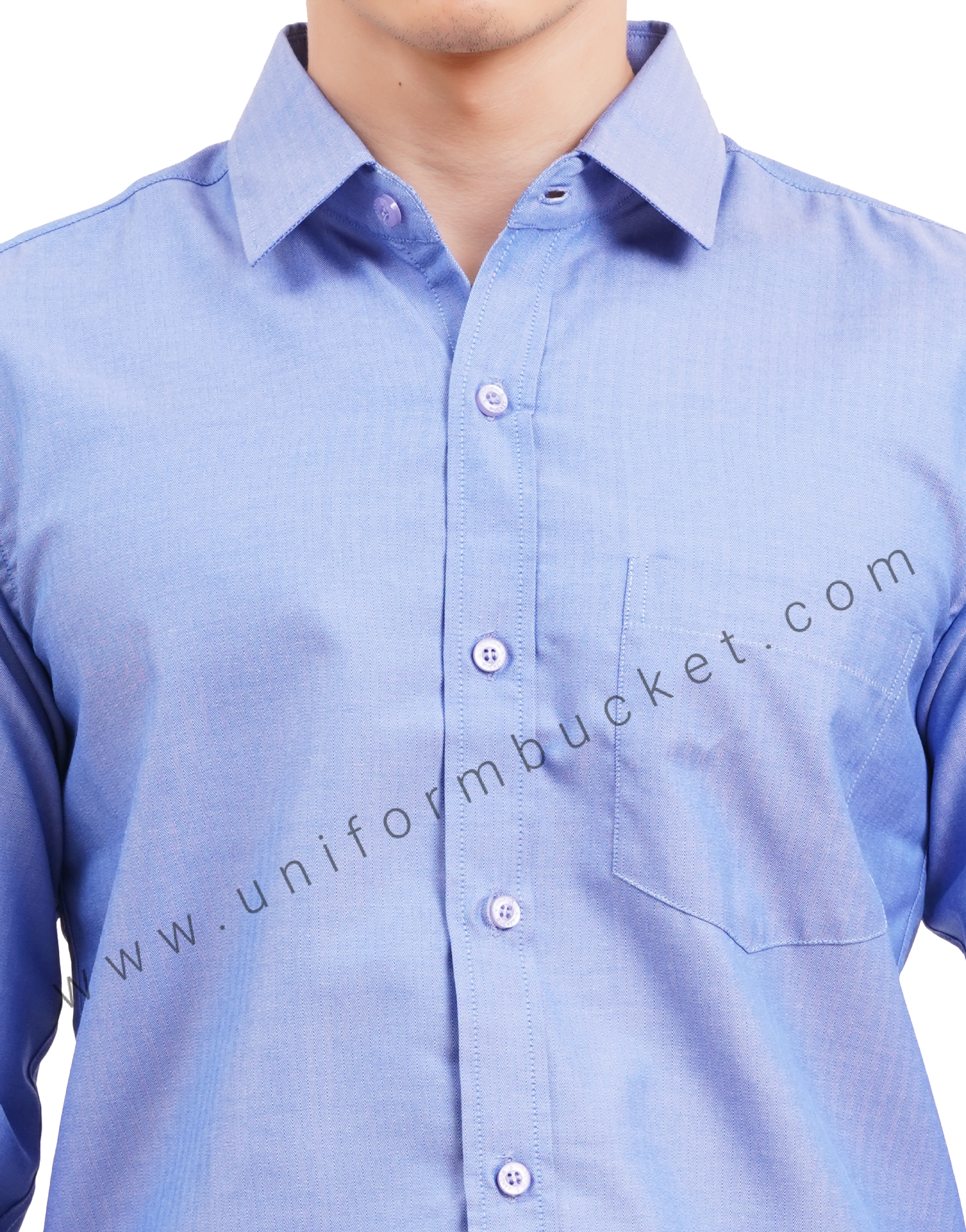 Blue Herringbone Texture male shirt with full sleeve thumbnail 6