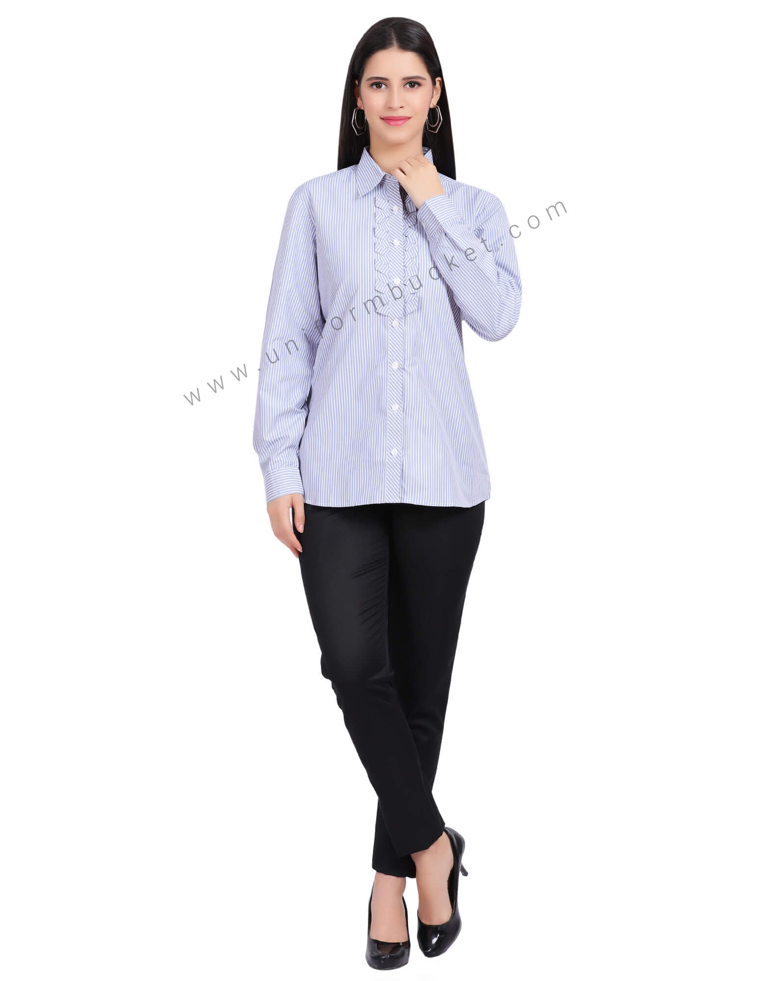 BLUE LINING  FEMALE SHIRT WITH DESIGNER PLACKET thumbnail 2