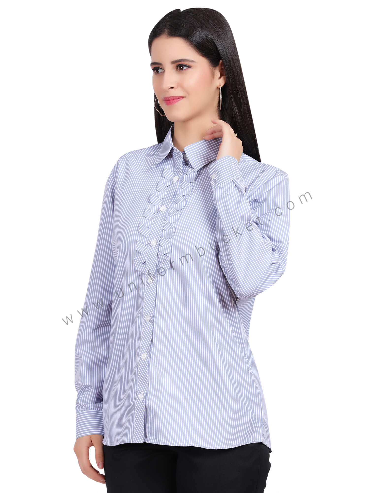 BLUE LINING  FEMALE SHIRT WITH DESIGNER PLACKET thumbnail 3