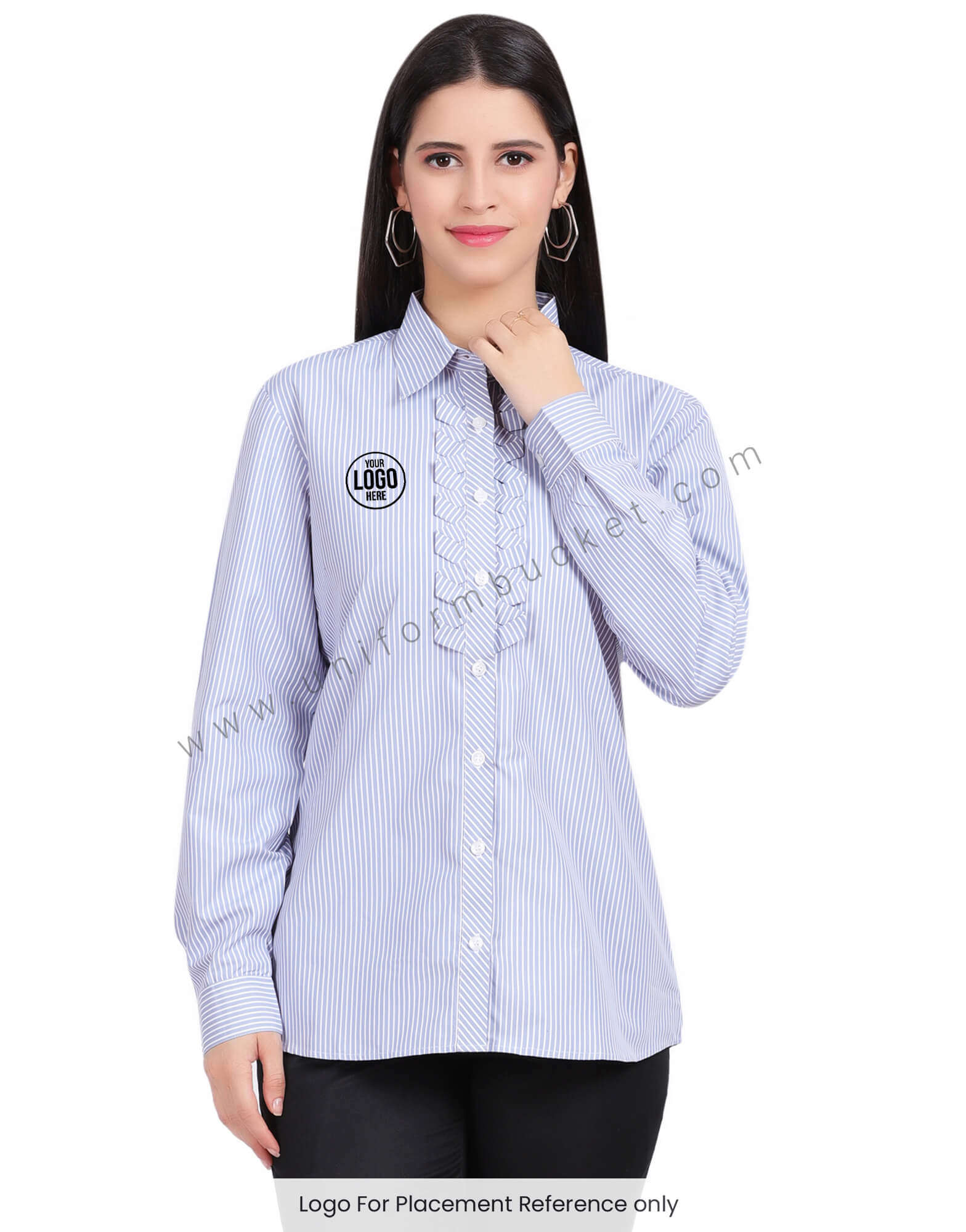 BLUE LINING  FEMALE SHIRT WITH DESIGNER PLACKET view 1