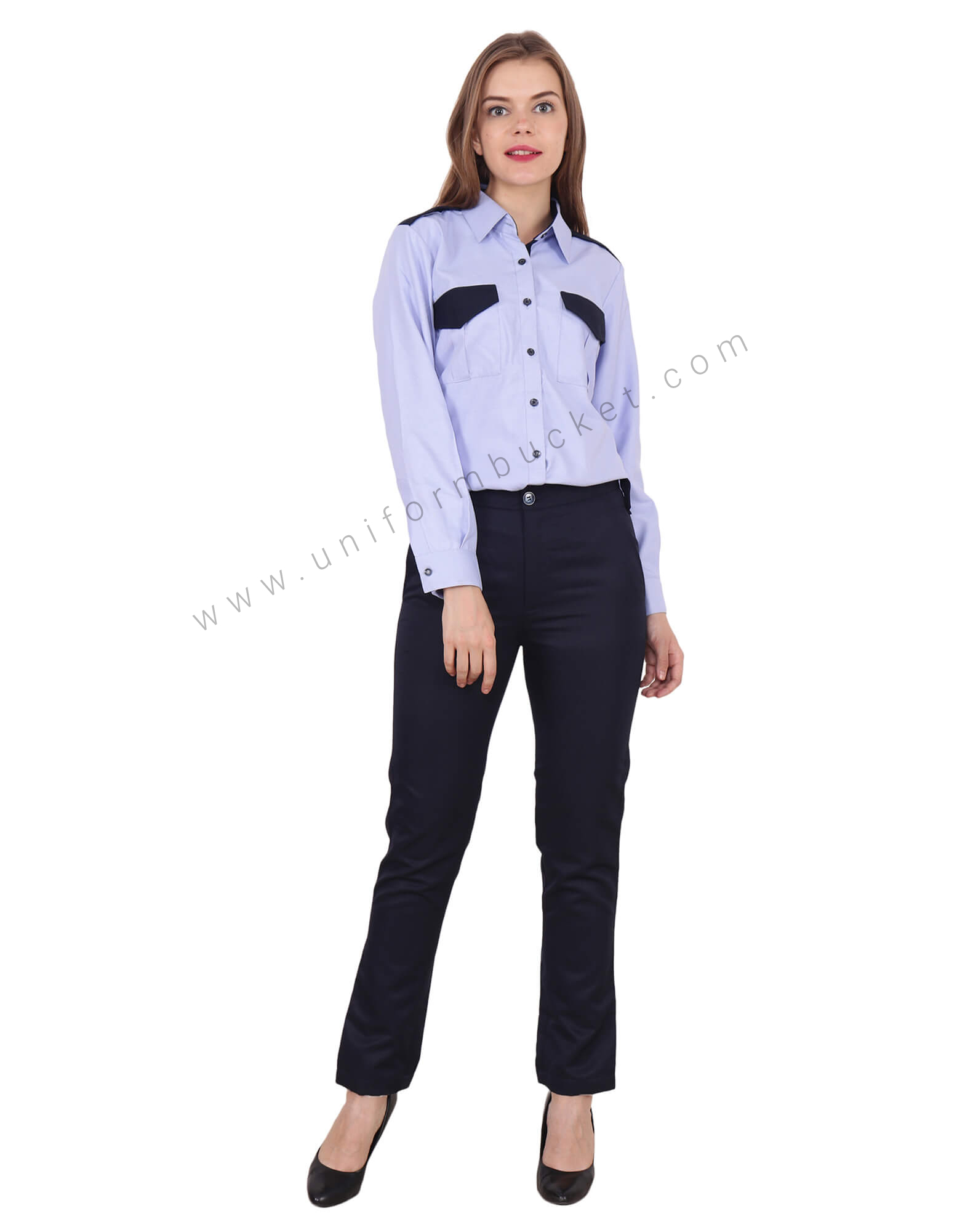Blue & Navy Blue Security Guard Shirt For Female thumbnail 2