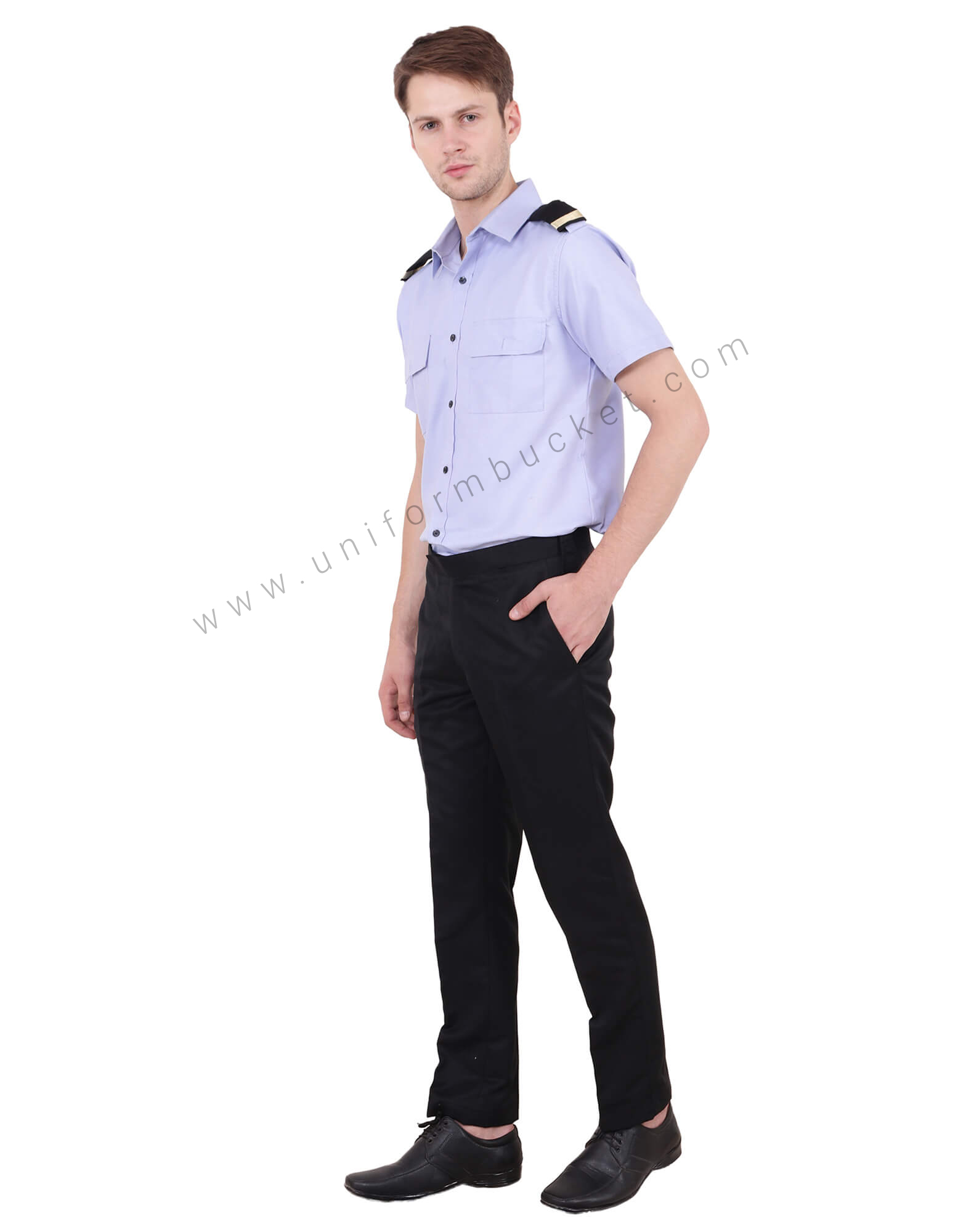 Blue Security Guard Shirt For Men view 1