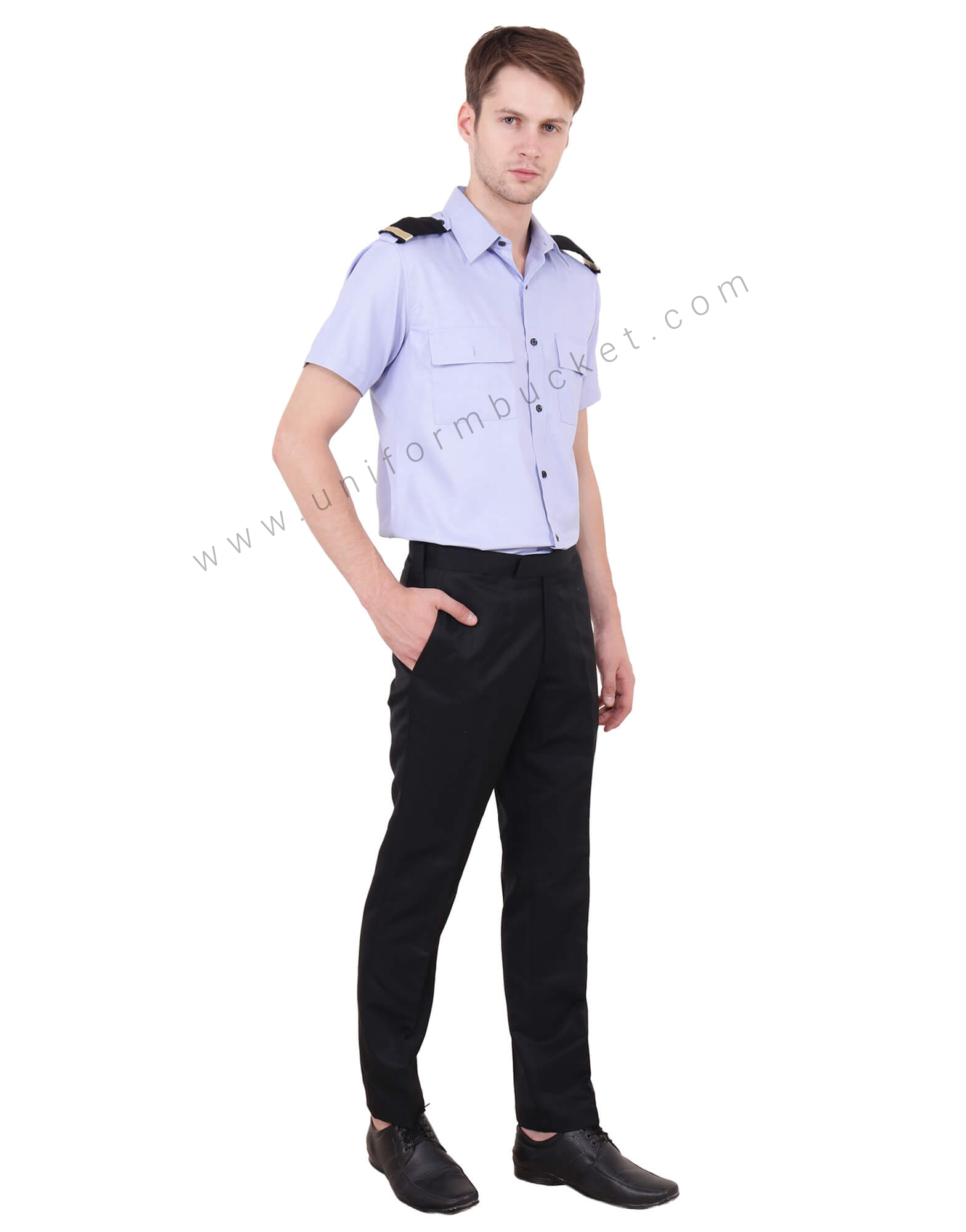 Blue Security Guard Shirt For Men thumbnail 2