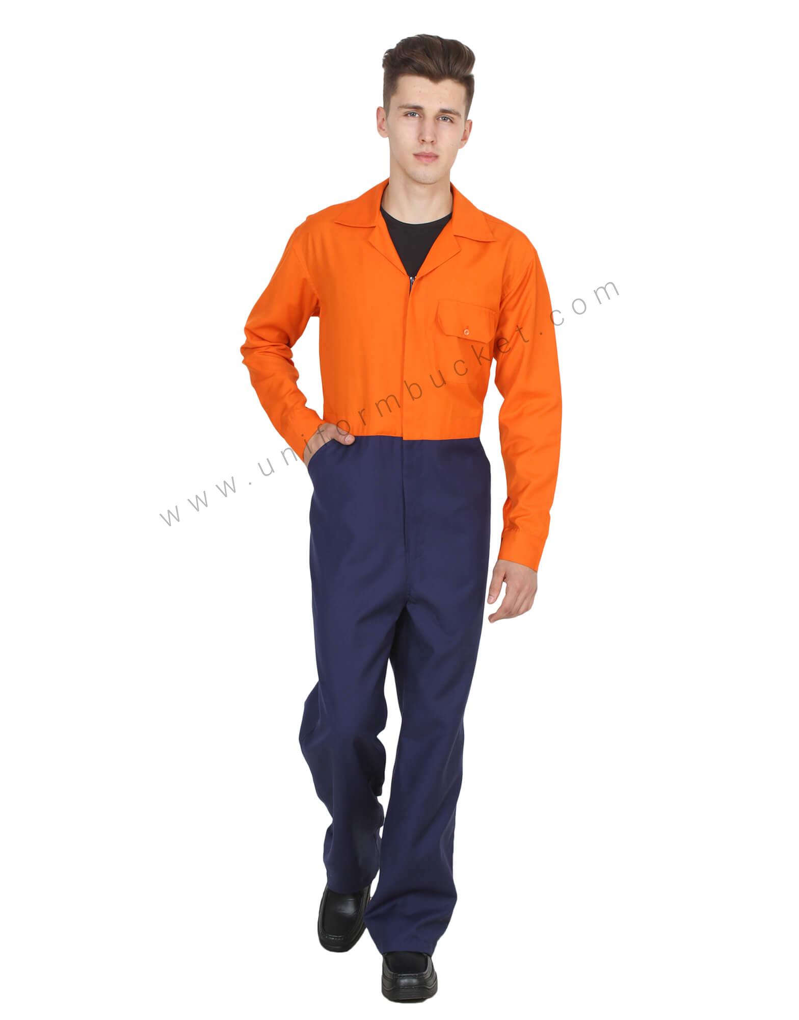 Saffron Navy Hidden Zip Coverall thumbnail 2