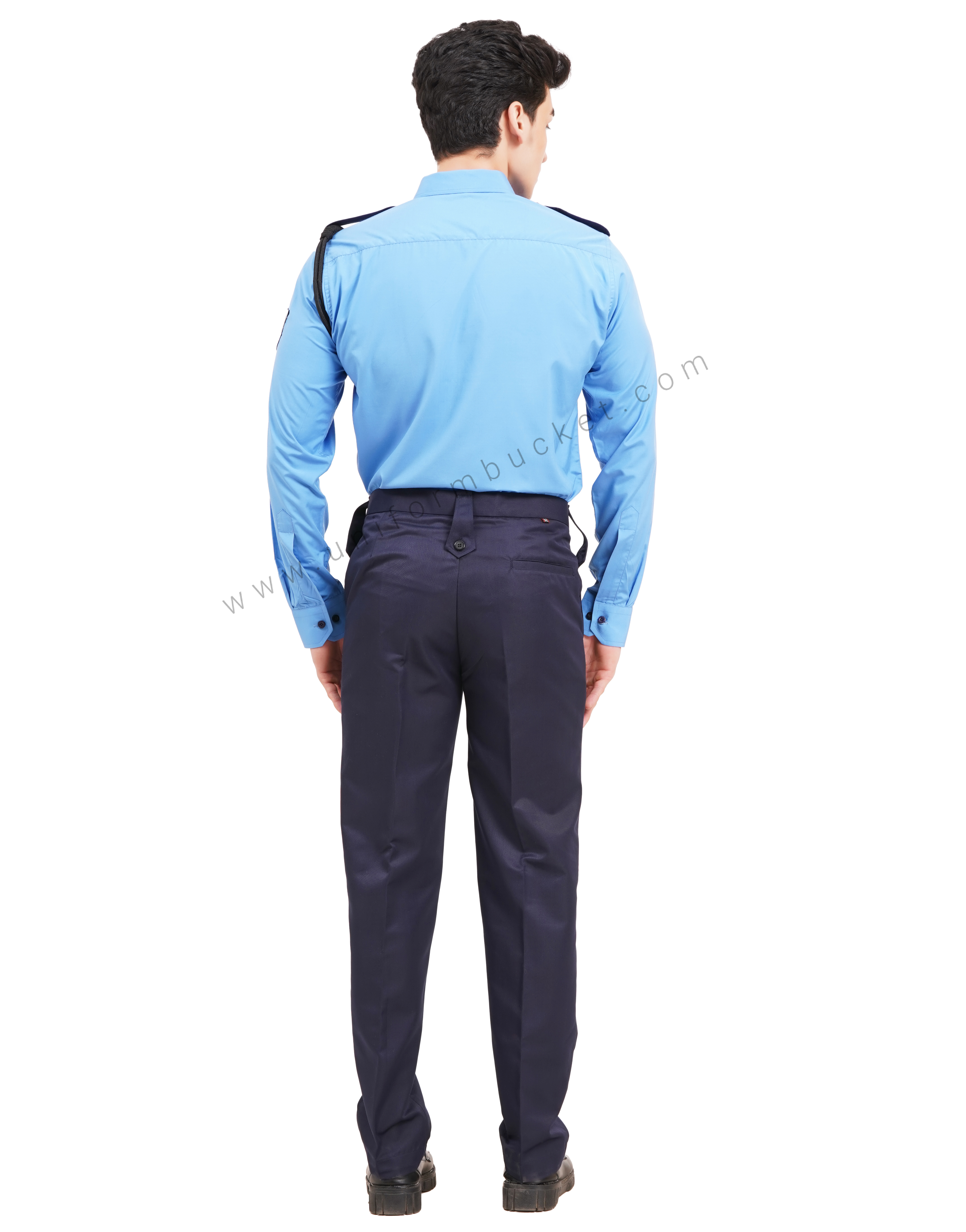 BLUE SECURITY GUARD SHIRT WITH NAVY BLUE TRIM FULL SLEEVE SHIRT thumbnail 6