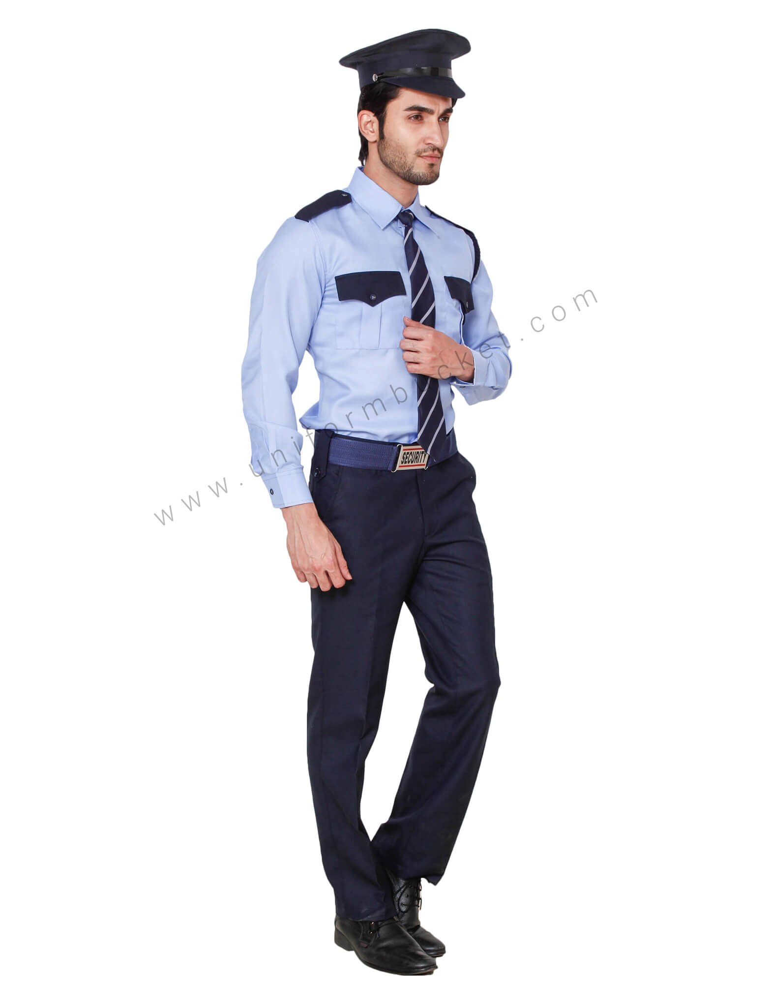 Blue Security Guard/Driver Shirt For Men thumbnail 3