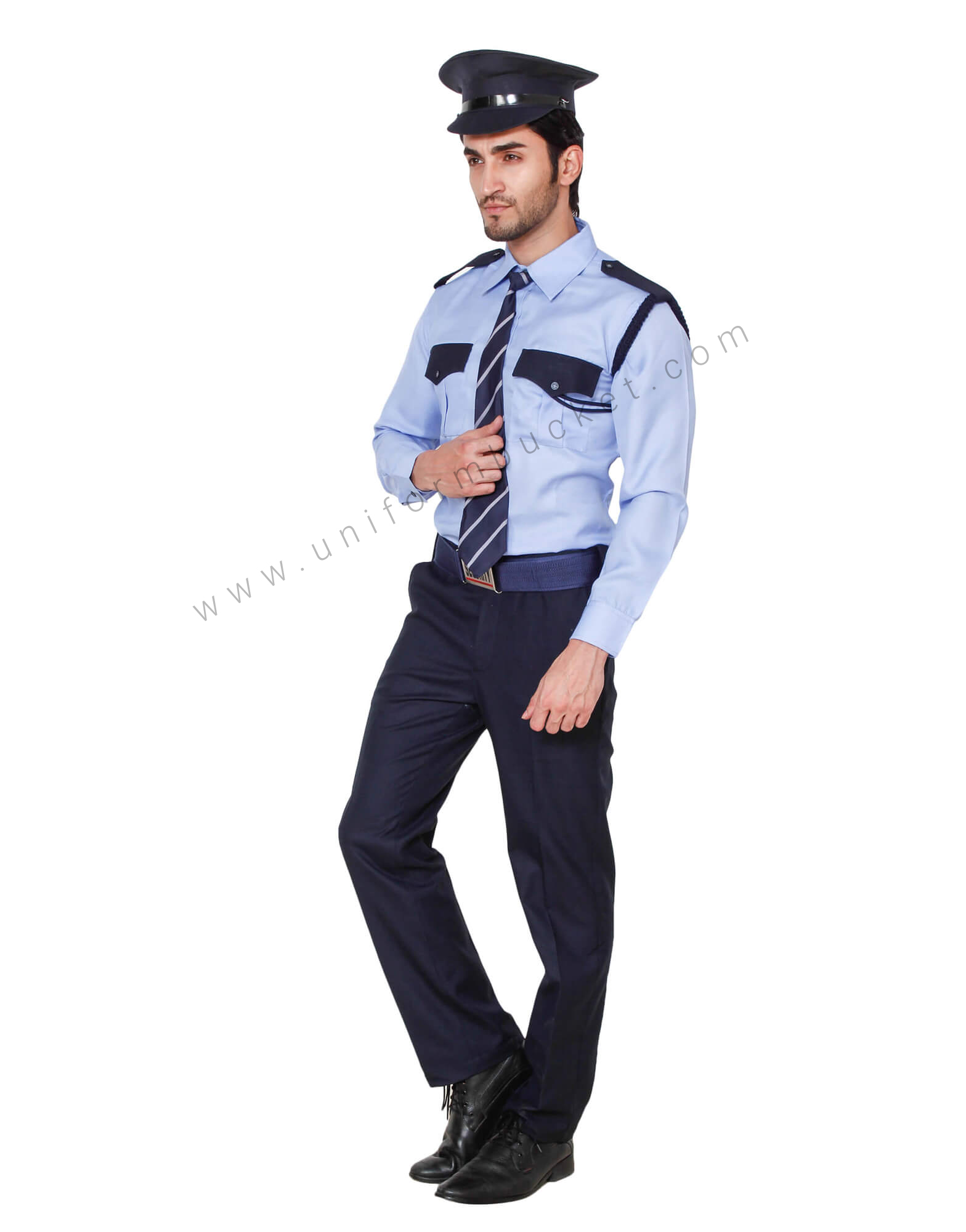 Blue Security Guard/Driver Shirt For Men thumbnail 2